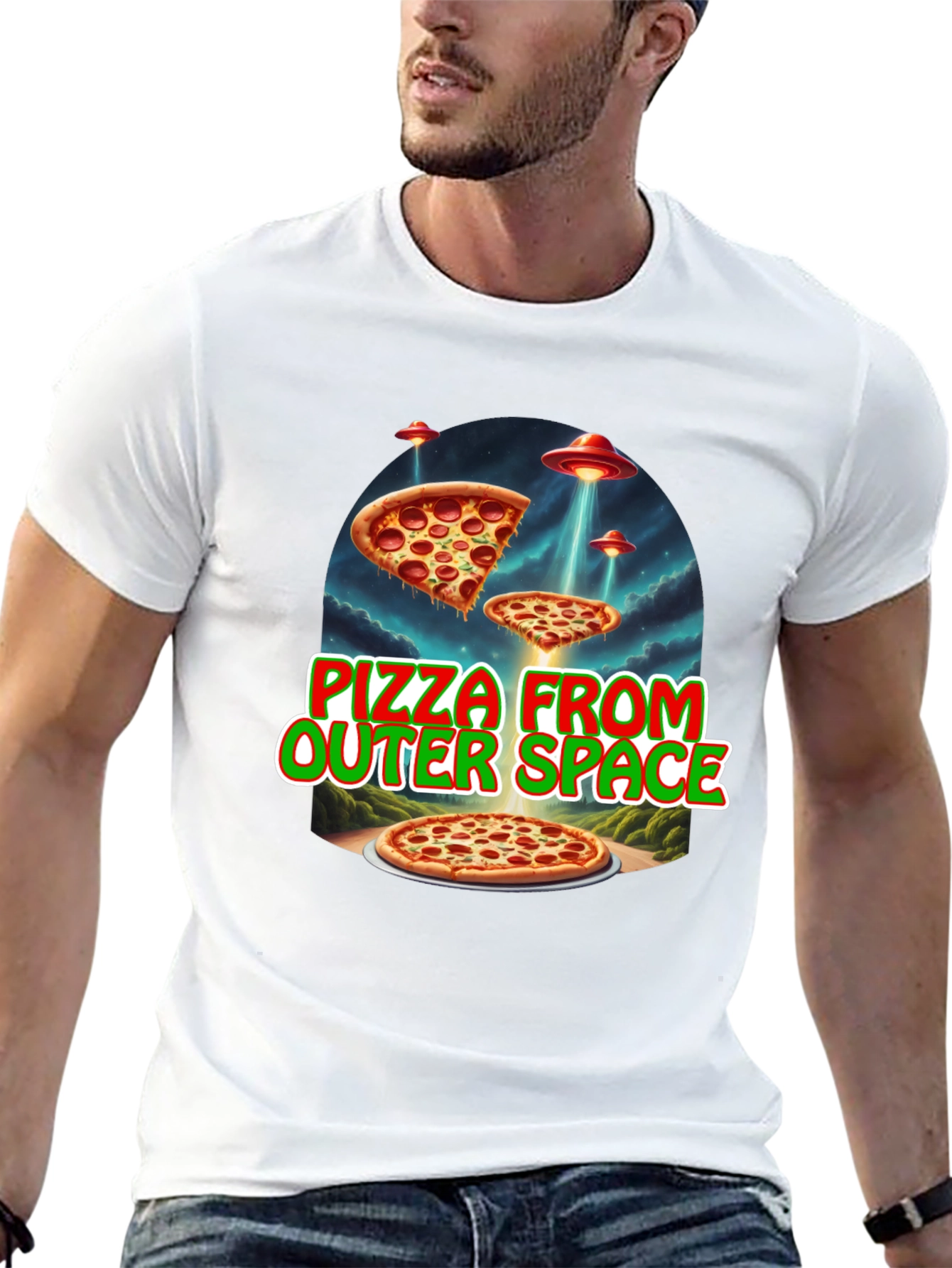 Pizza From Outer Space Graphic Tee