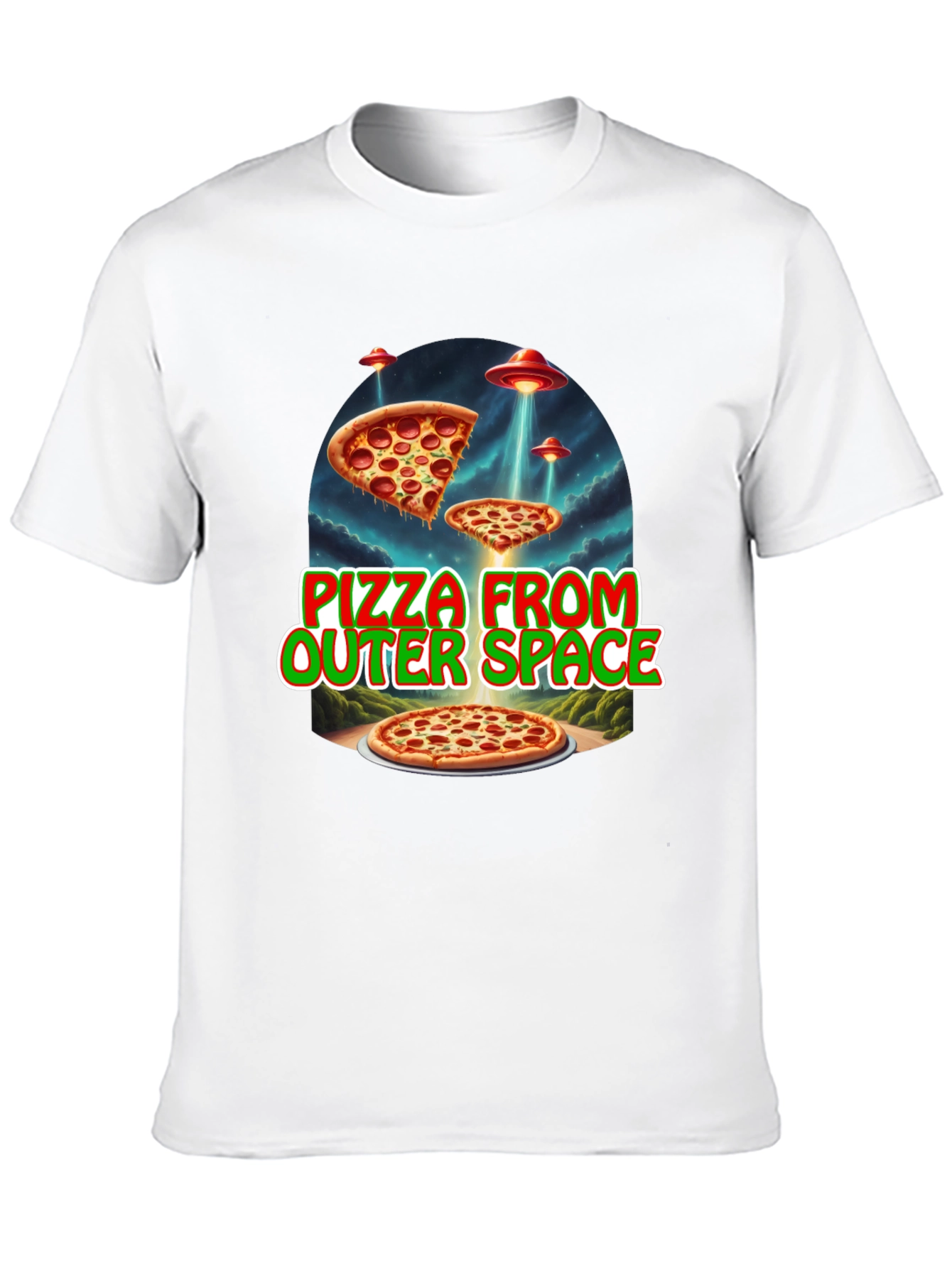 Pizza From Outer Space Graphic Tee