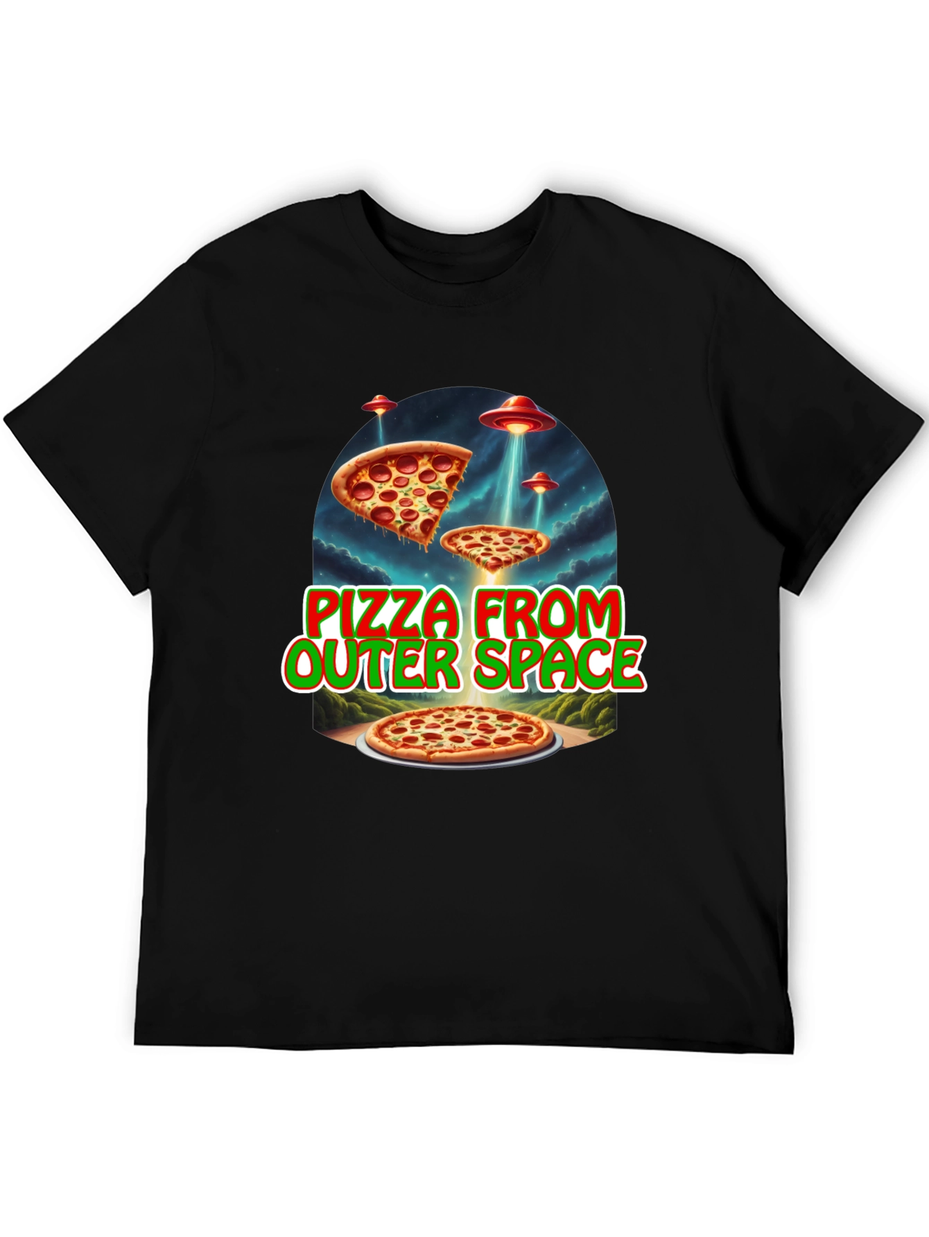 Pizza From Outer Space Graphic Tee