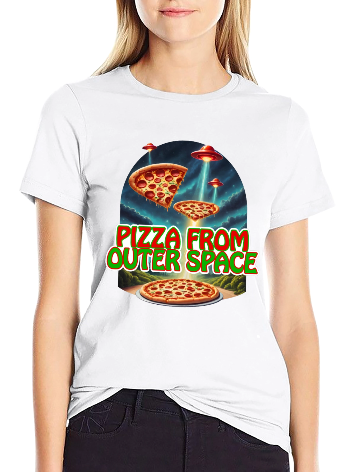 Pizza From Outer Space Graphic Tee