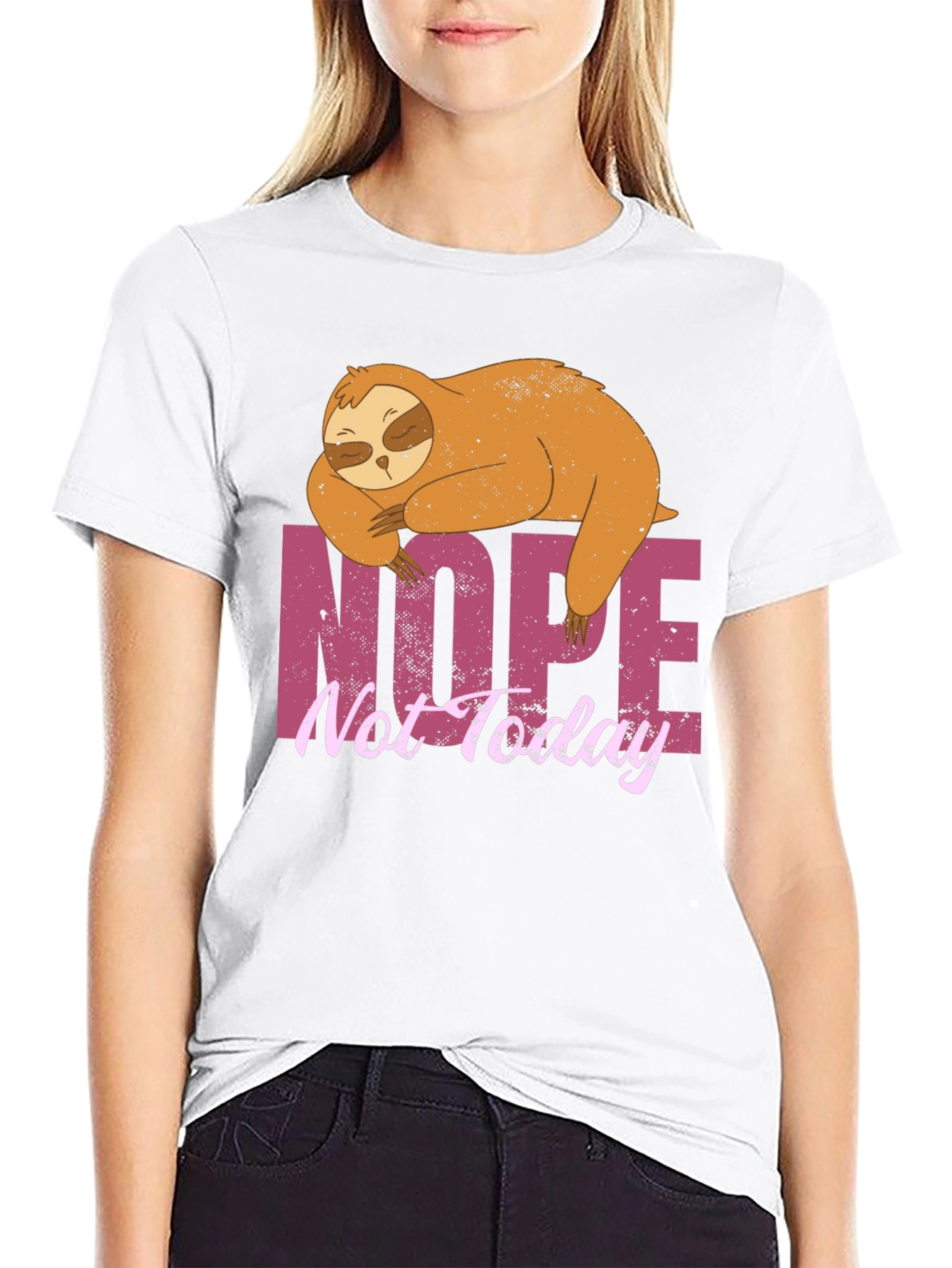 Nope Not Today Sloth Graphic T-Shirt