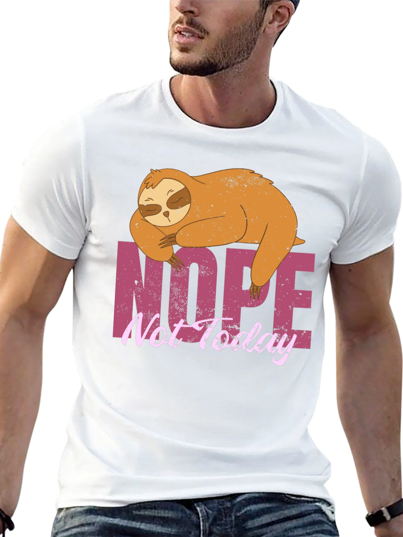 Nope Not Today Sloth Graphic T-Shirt