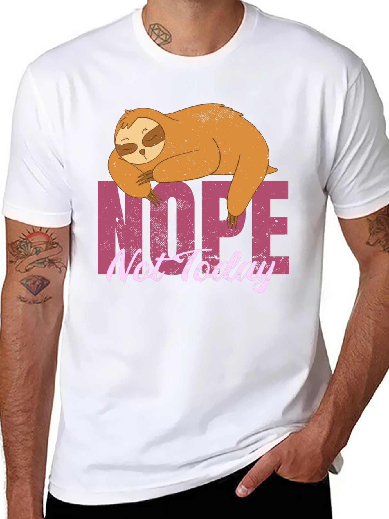 Nope Not Today Sloth Graphic T-Shirt