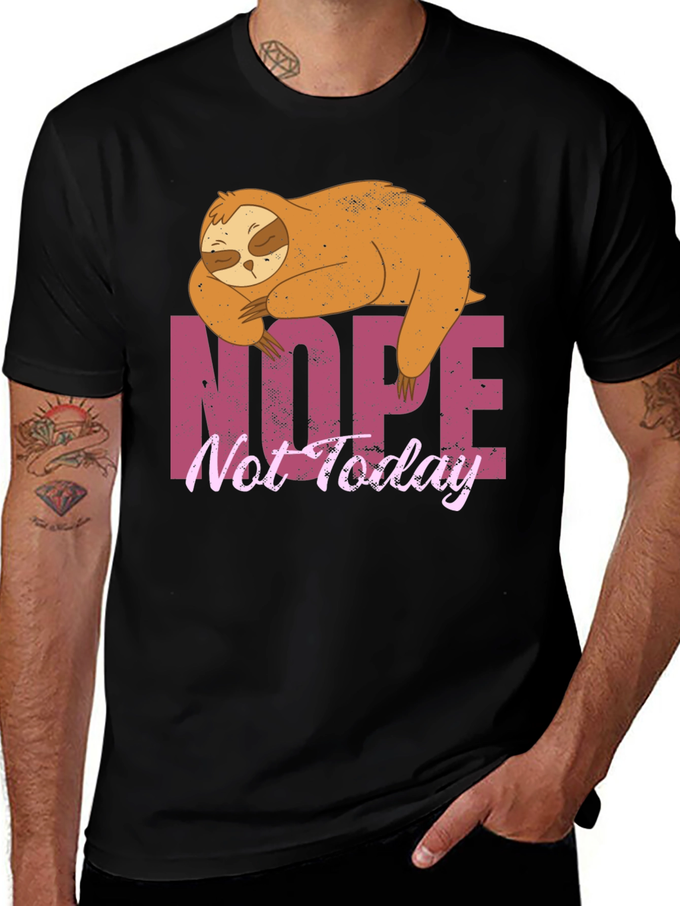 Nope Not Today Sloth Graphic T-Shirt