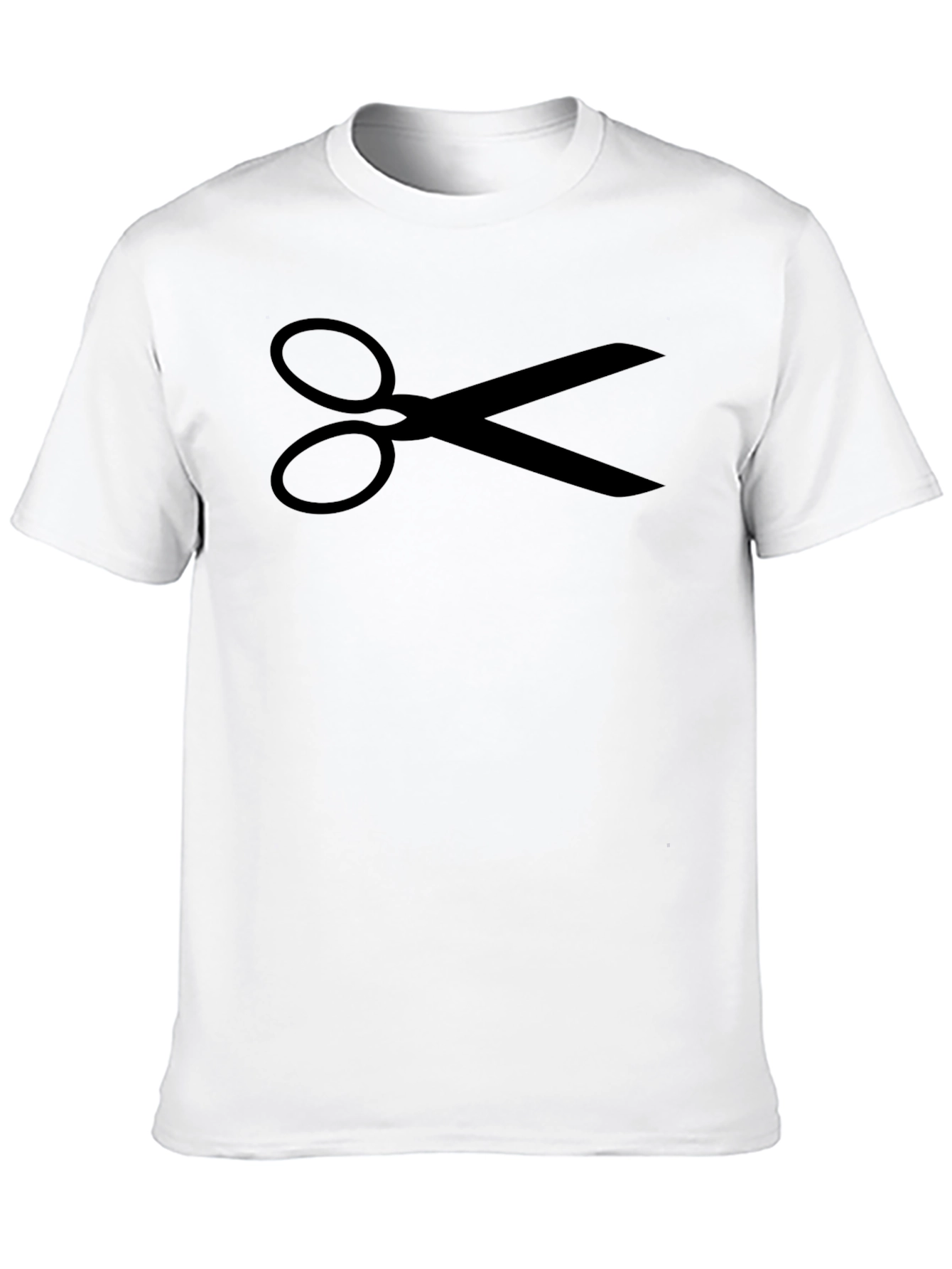 Scissors Graphic T-Shirt - Black Casual Tee