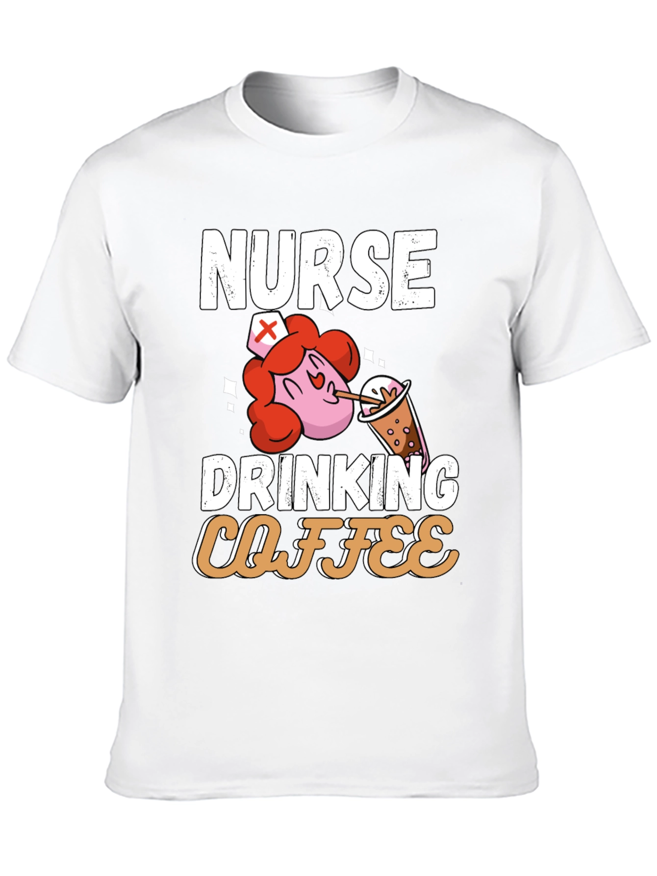 Nurse Drinking Coffee Graphic T-Shirt