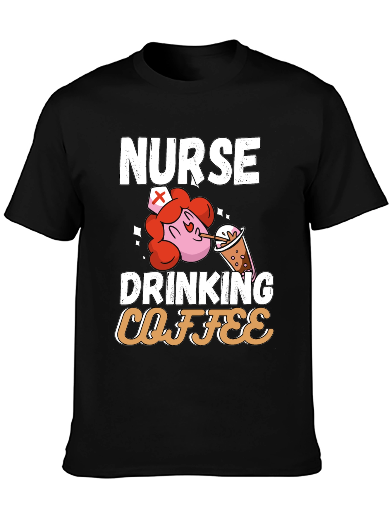 Nurse Drinking Coffee Graphic T-Shirt