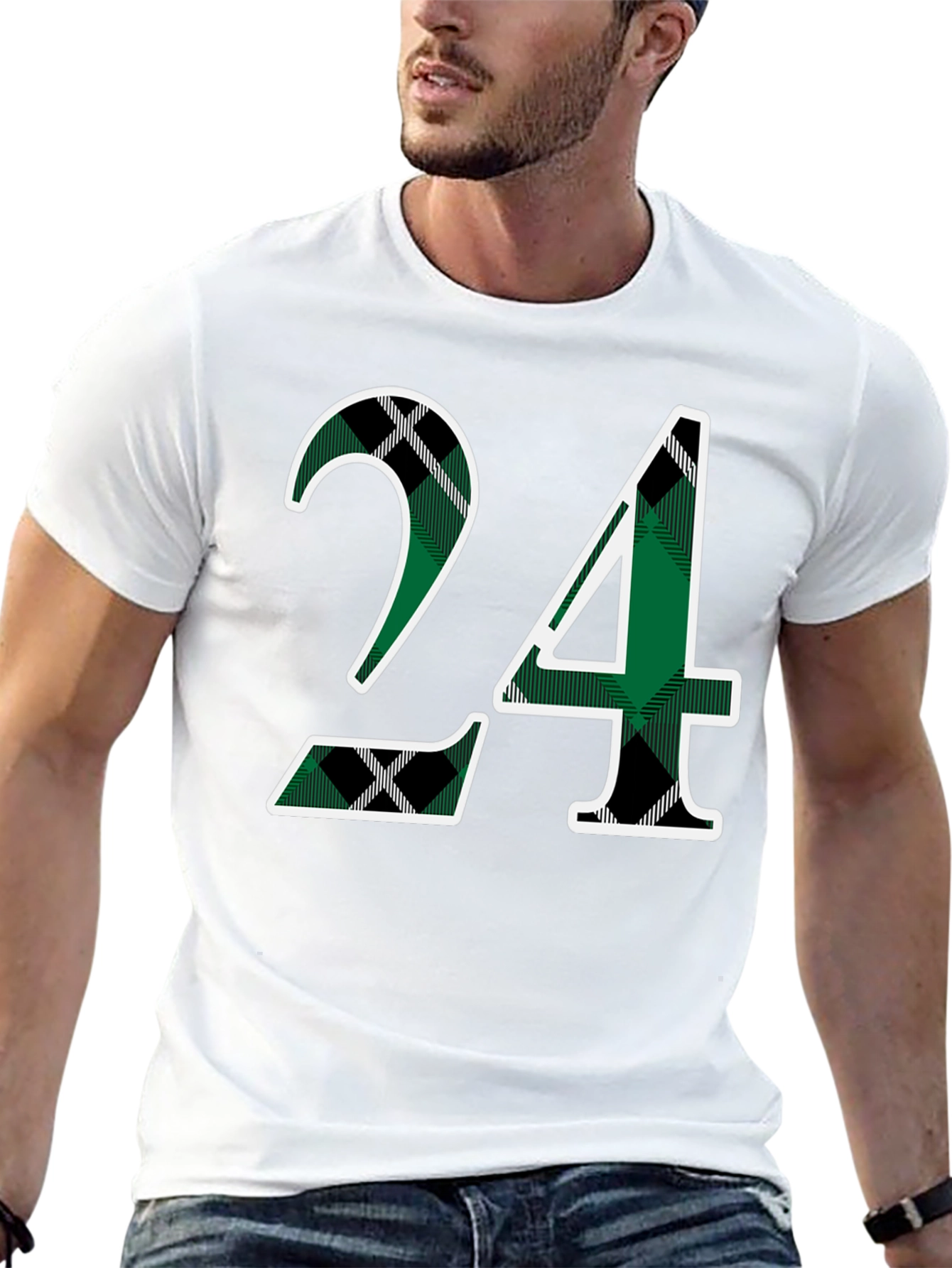 Plaid Number 24 Graphic Tee