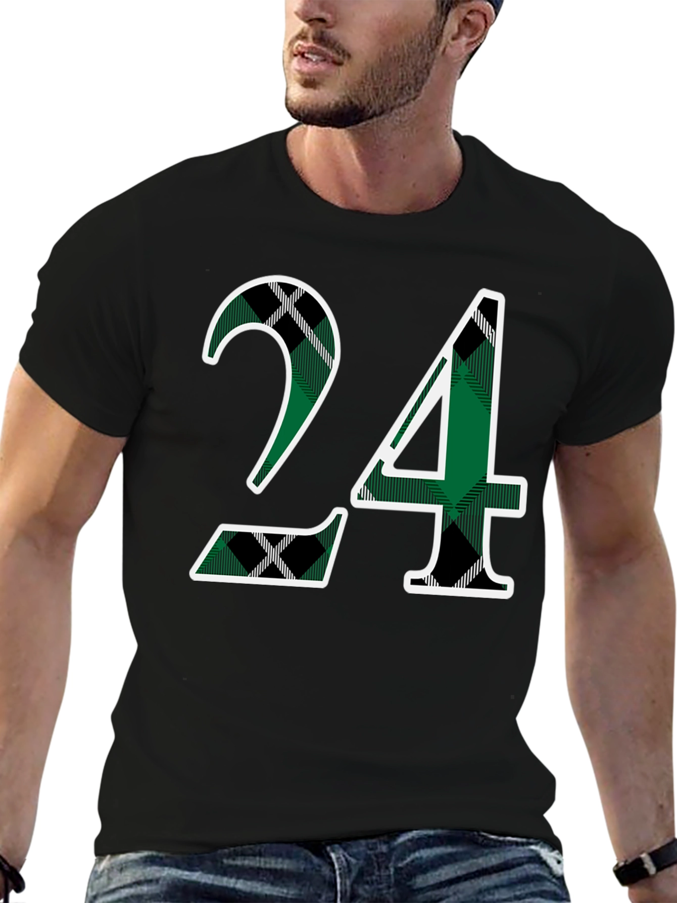 Plaid Number 24 Graphic Tee