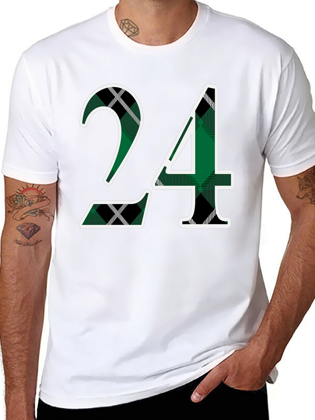 Plaid Number 24 Graphic Tee