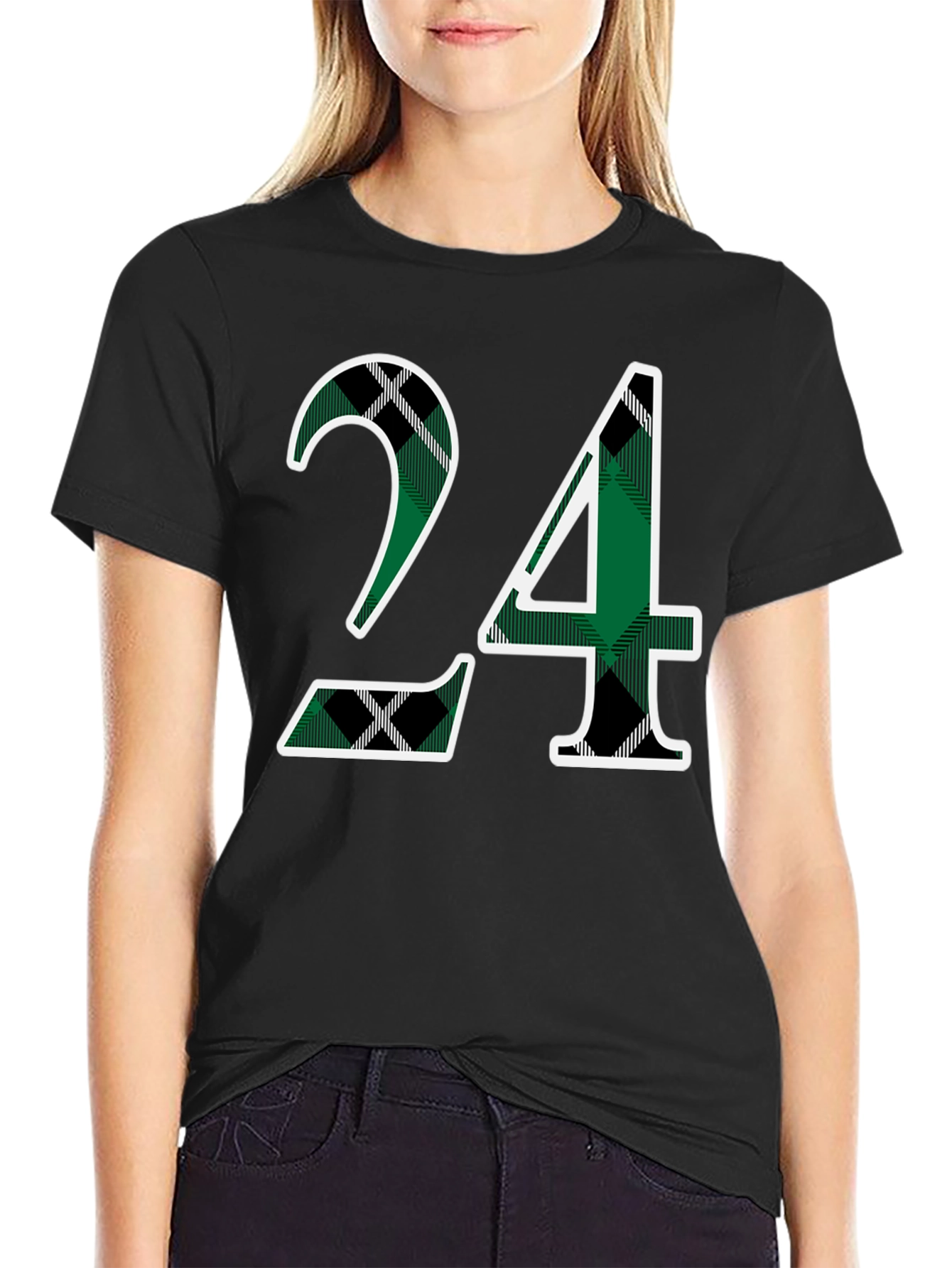 Plaid Number 24 Graphic Tee