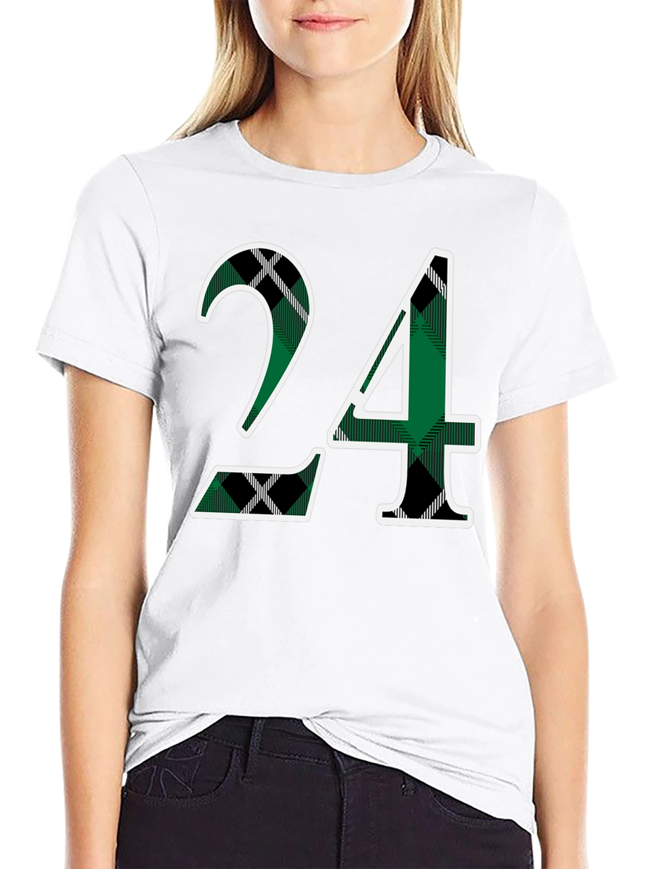 Plaid Number 24 Graphic Tee