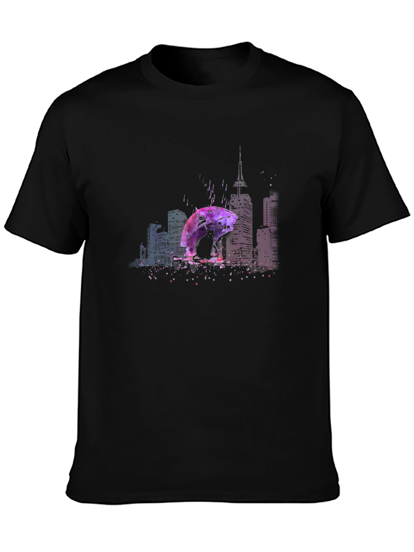 Rainy City T-Shirt - Umbrella Graphic Tee
