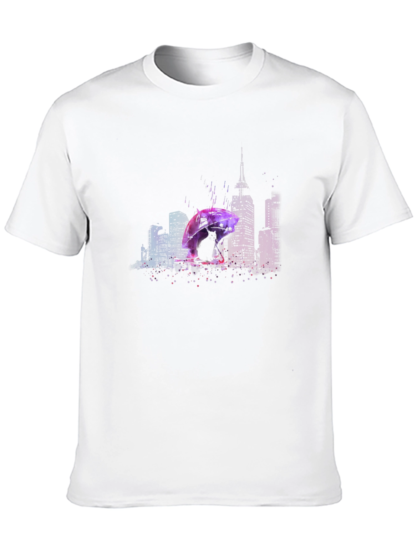 Rainy City T-Shirt - Umbrella Graphic Tee
