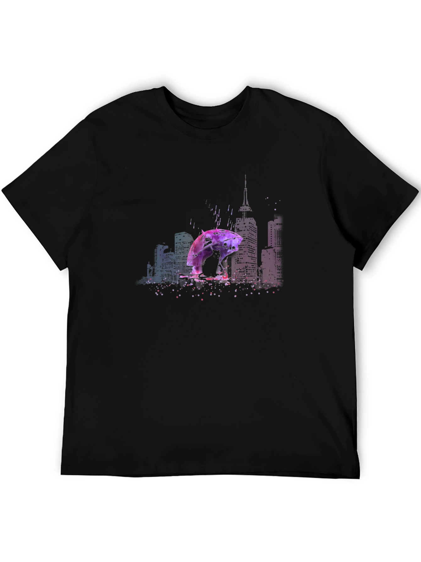 Rainy City T-Shirt - Umbrella Graphic Tee
