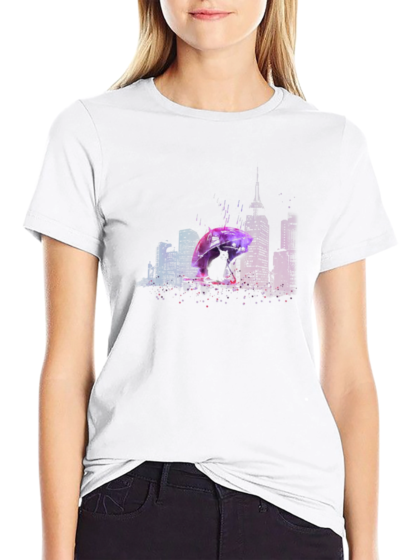 Rainy City T-Shirt - Umbrella Graphic Tee