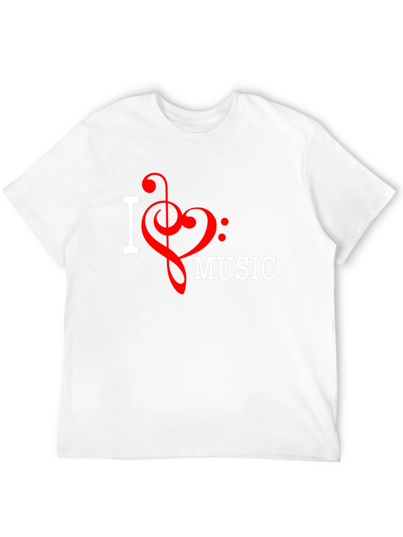 I Love Music T-Shirt Black Crew Neck