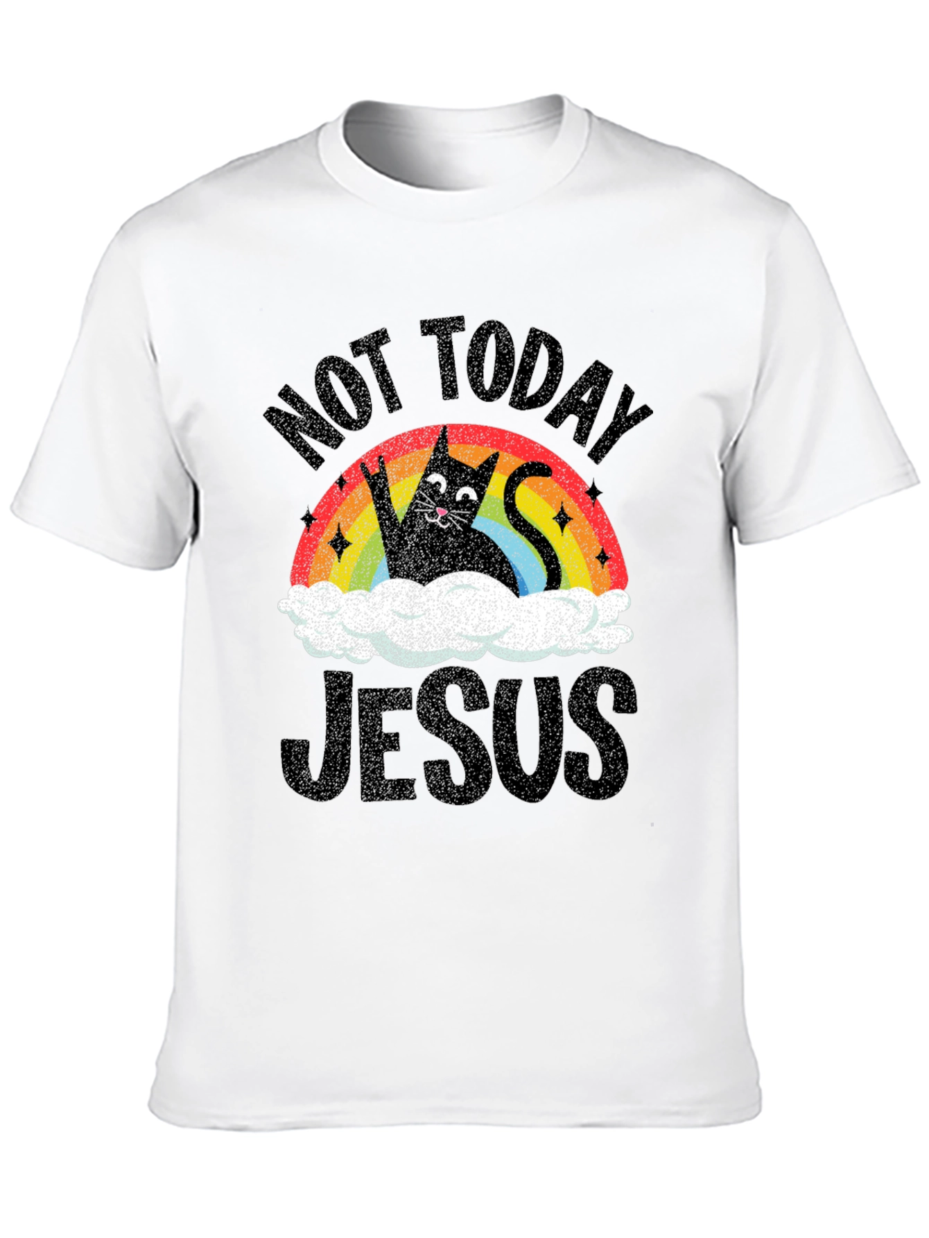 Not Today Jesus Cat Graphic Tee
