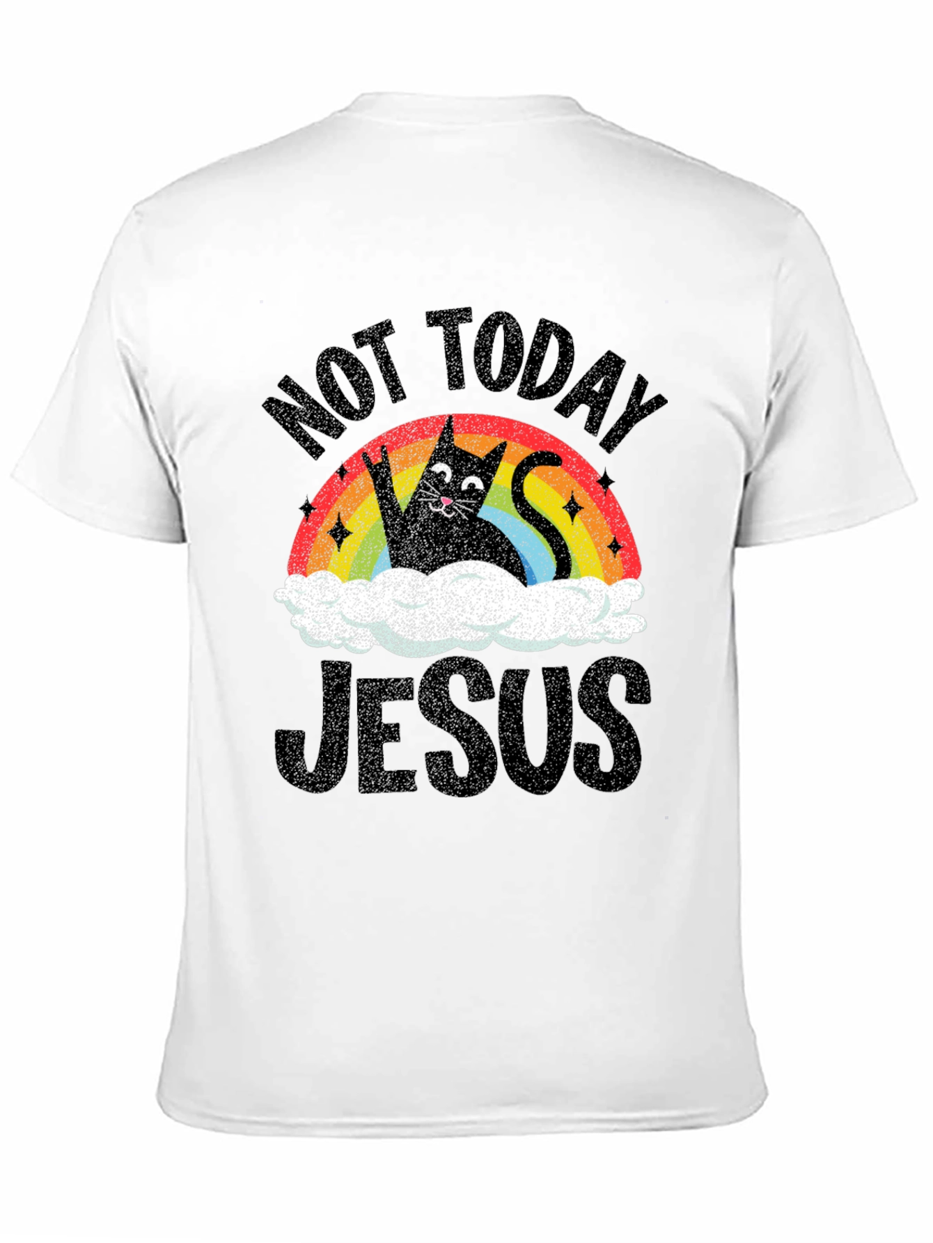 Not Today Jesus Cat Graphic Tee