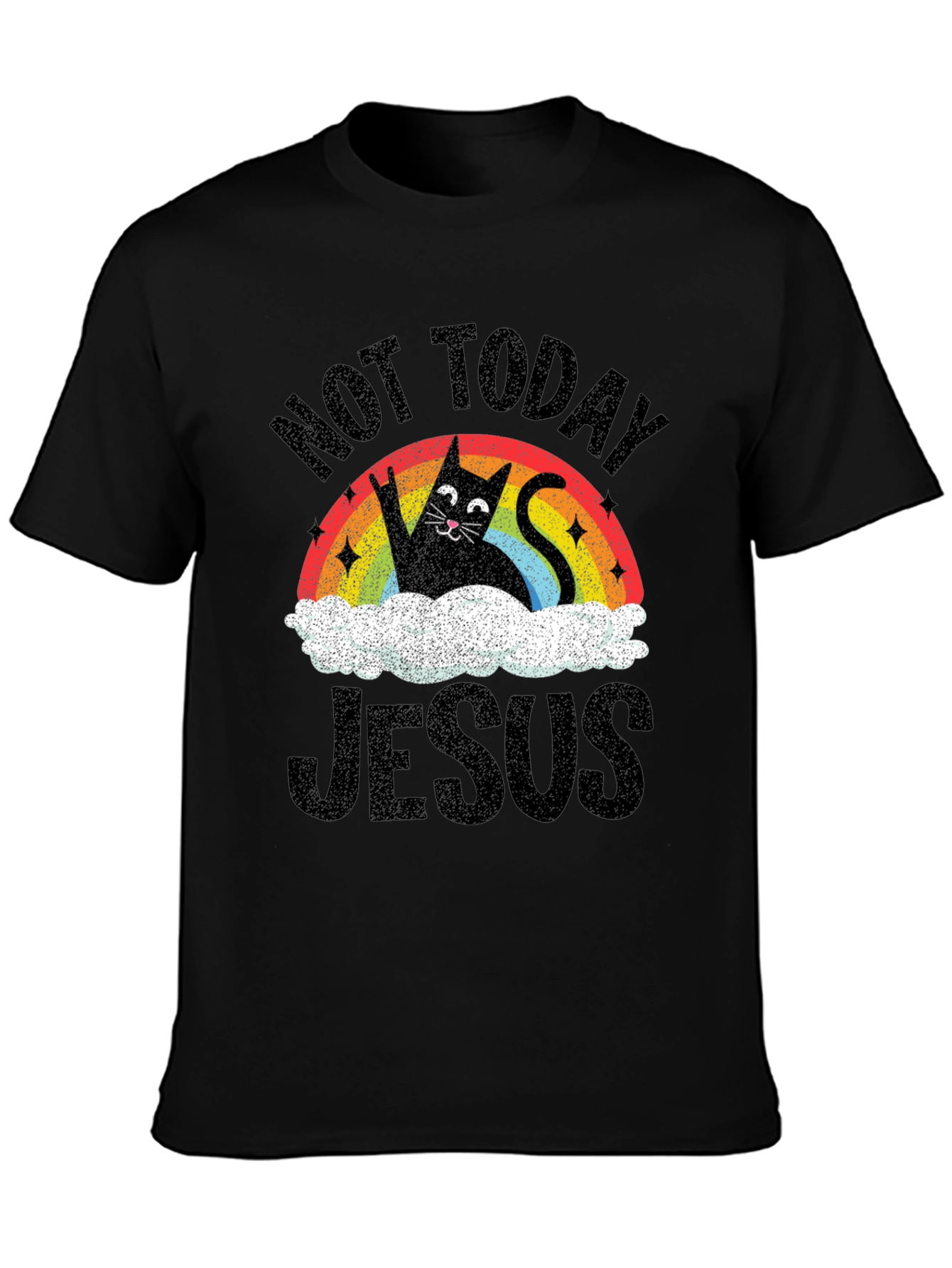 Not Today Jesus Cat Graphic Tee