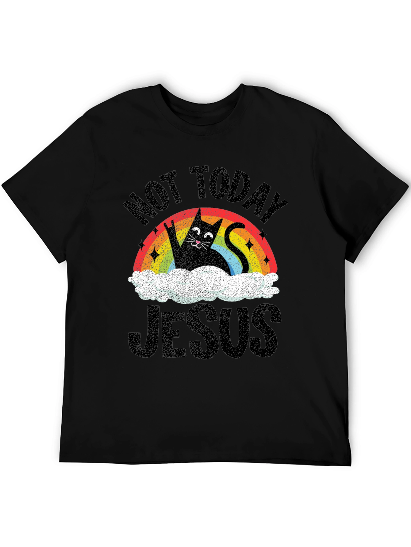 Not Today Jesus Cat Graphic Tee
