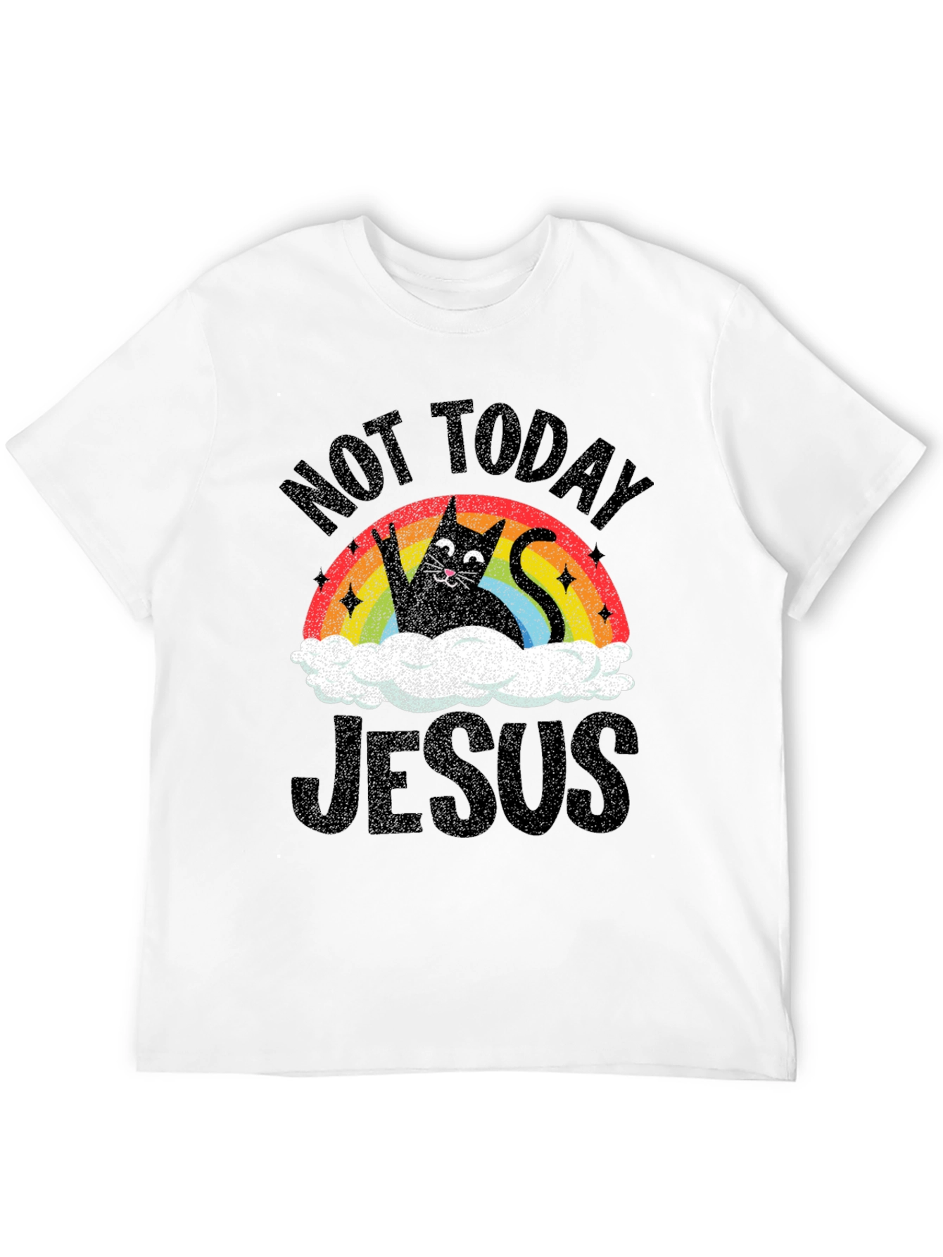 Not Today Jesus Cat Graphic Tee