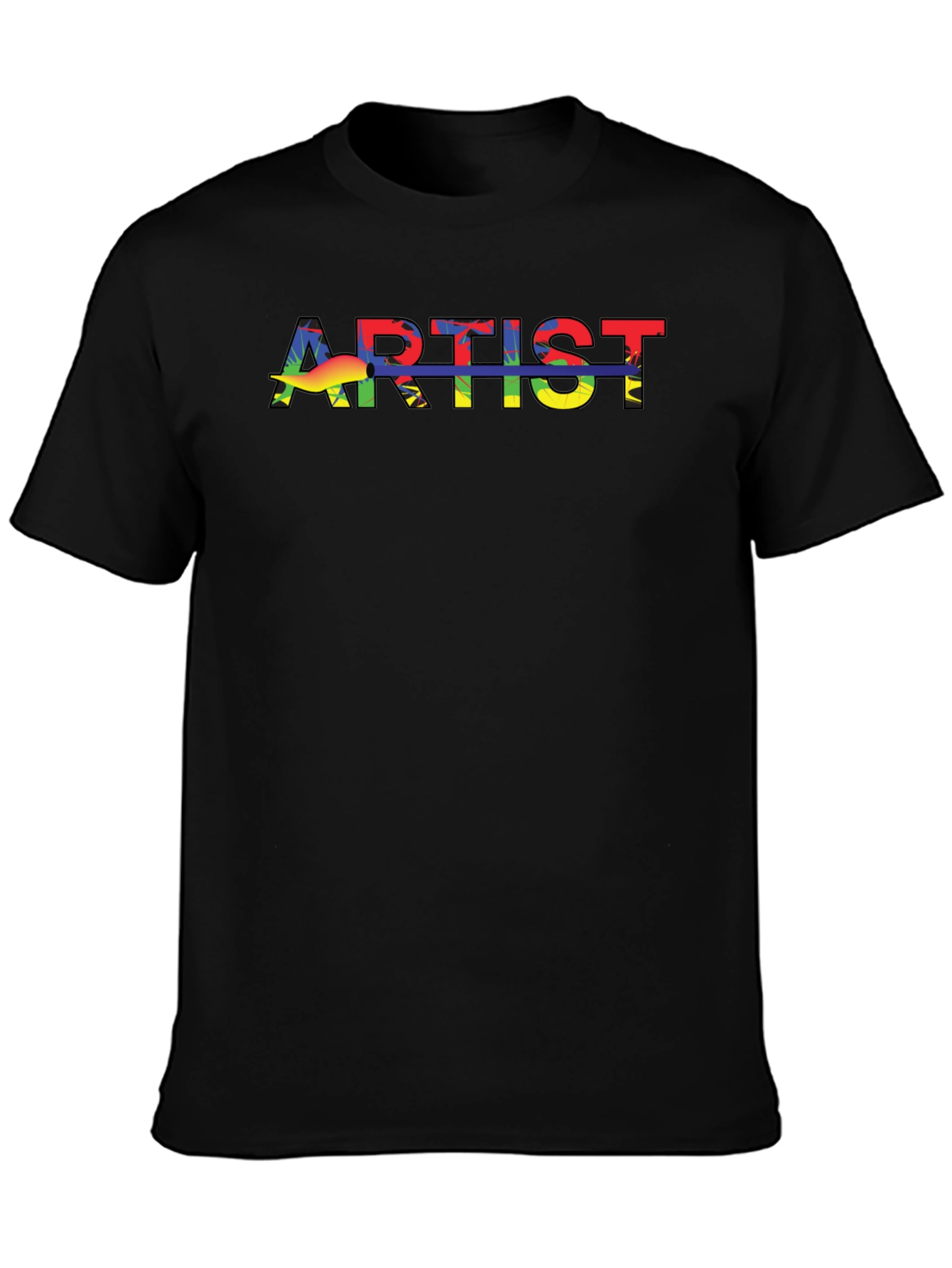 Rainbow Artist T-Shirt - Black Crew Neck