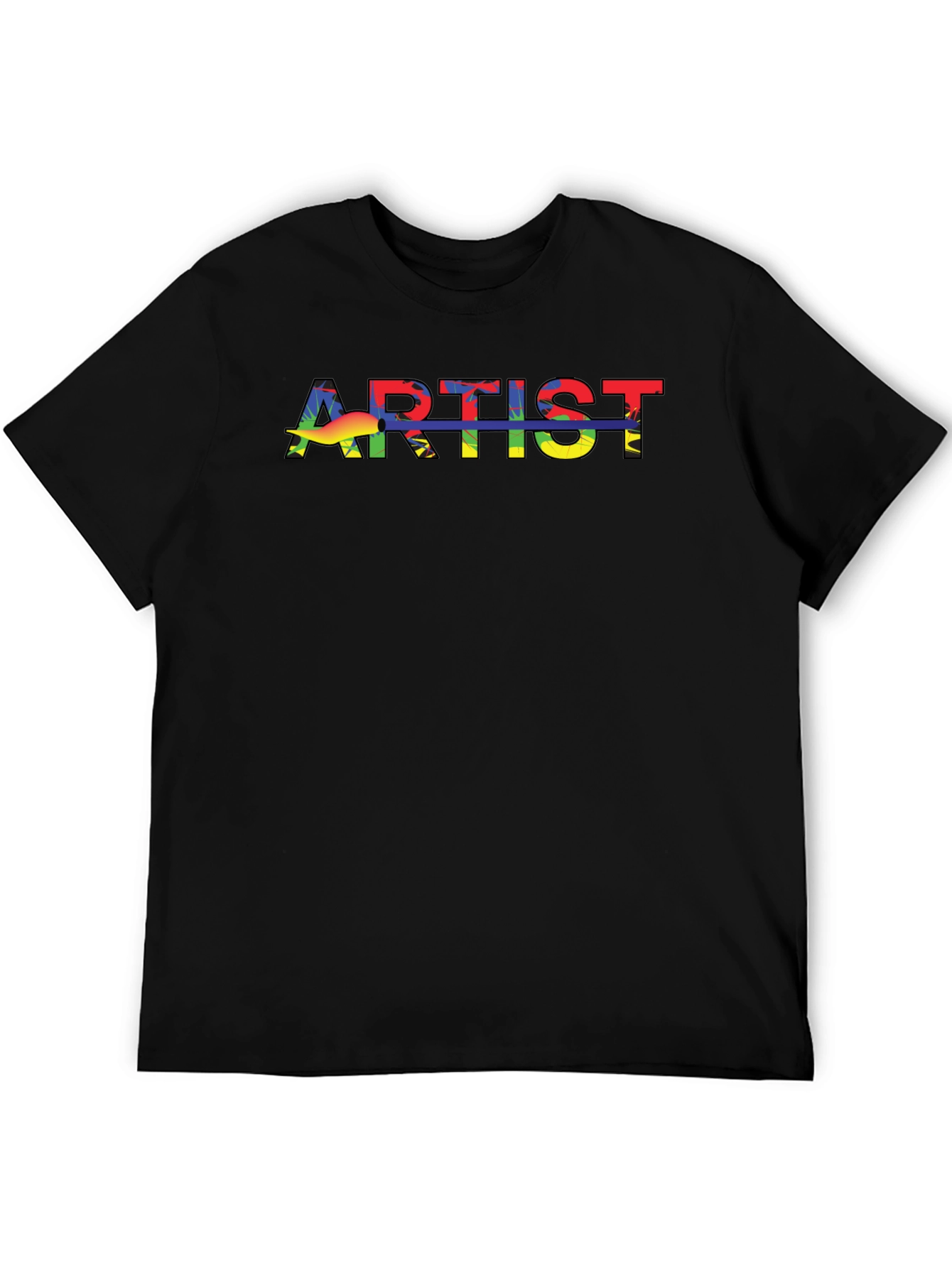 Rainbow Artist T-Shirt - Black Crew Neck