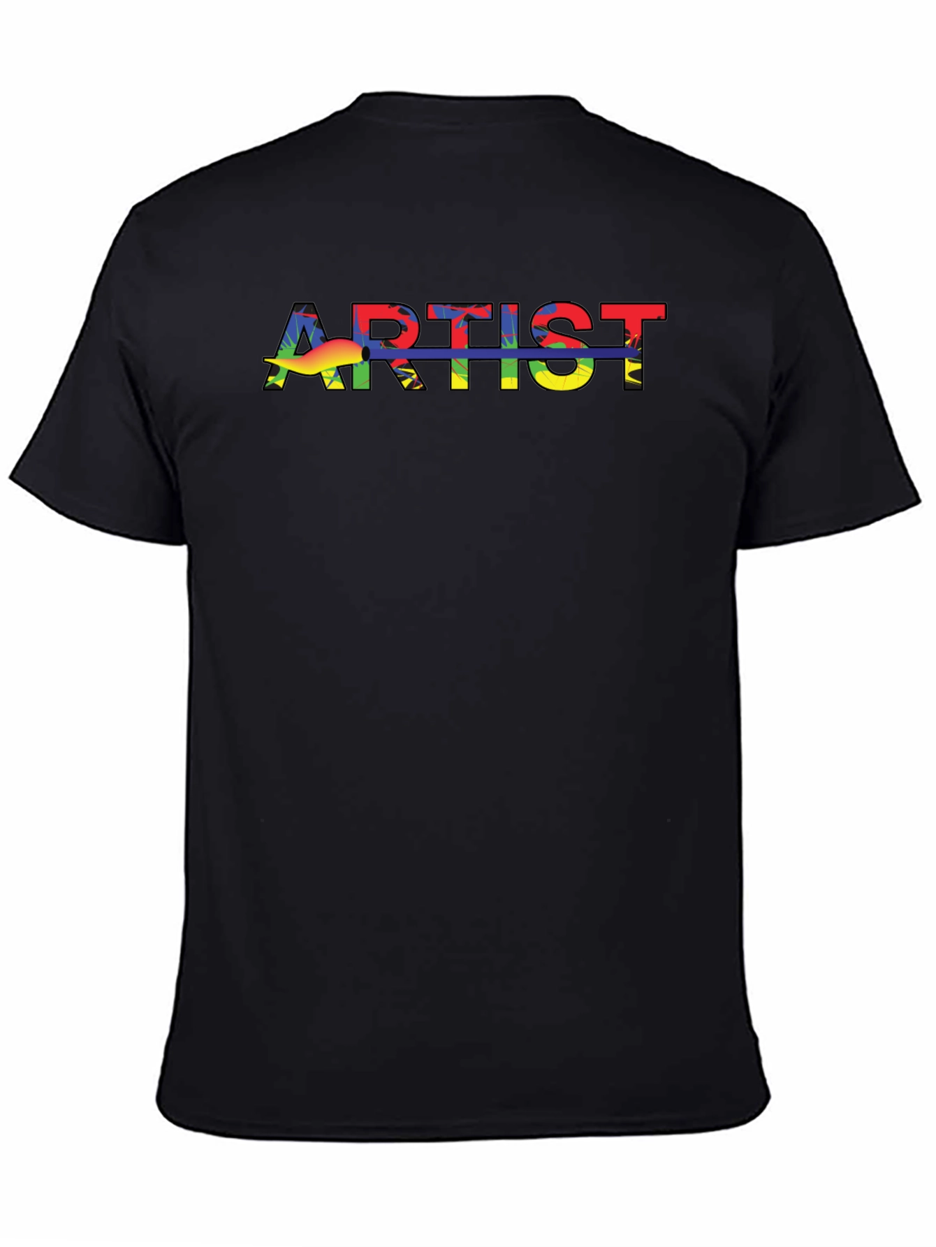 Rainbow Artist T-Shirt - Black Crew Neck