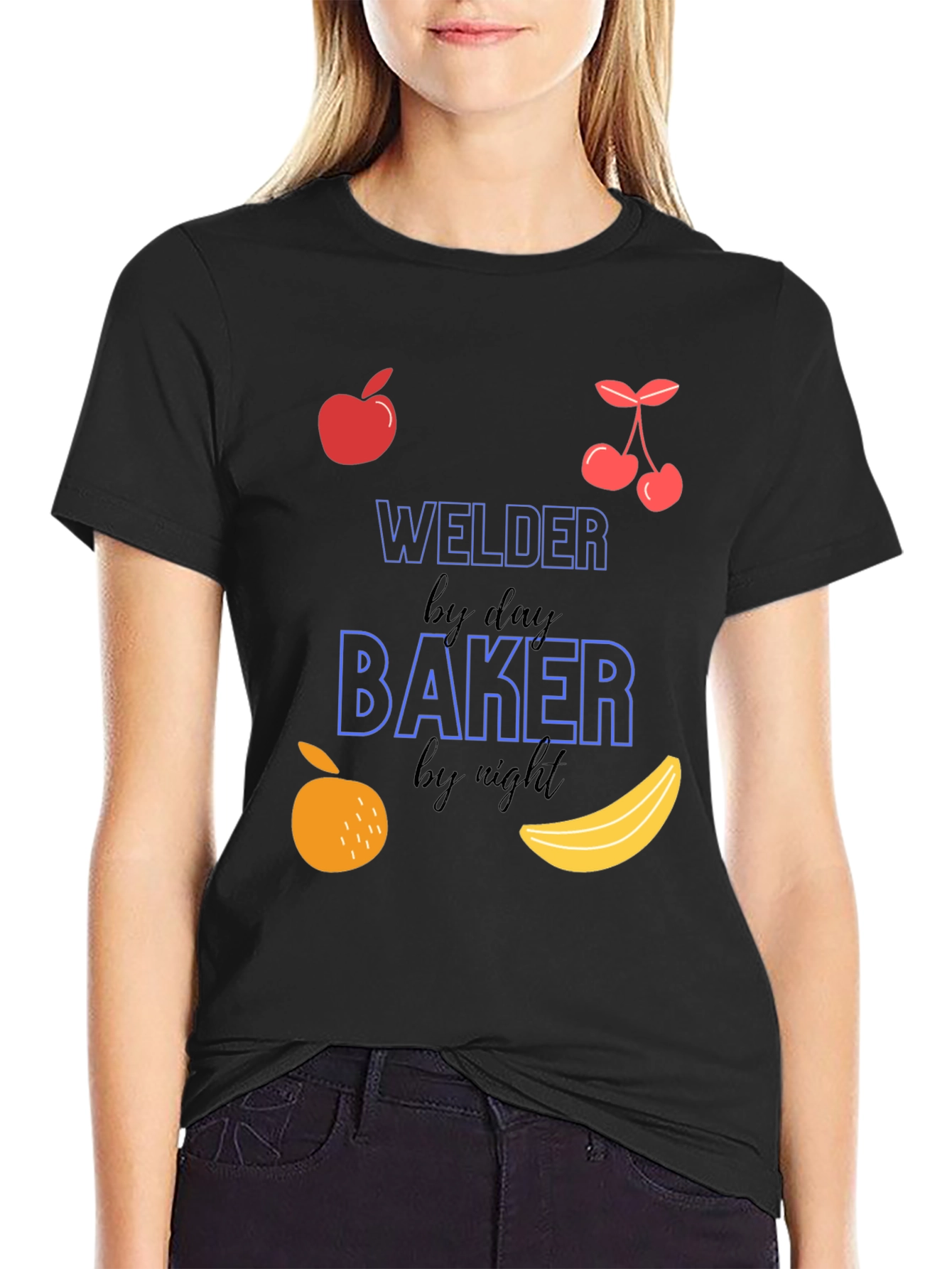 Welder by Day Baker by Night Funny T-Shirt