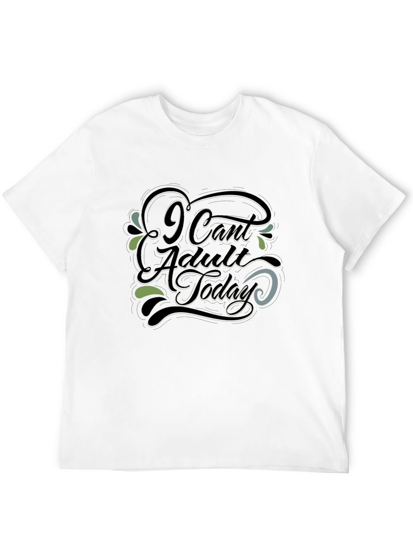 I Cant Adult Today Graphic Tee - Black