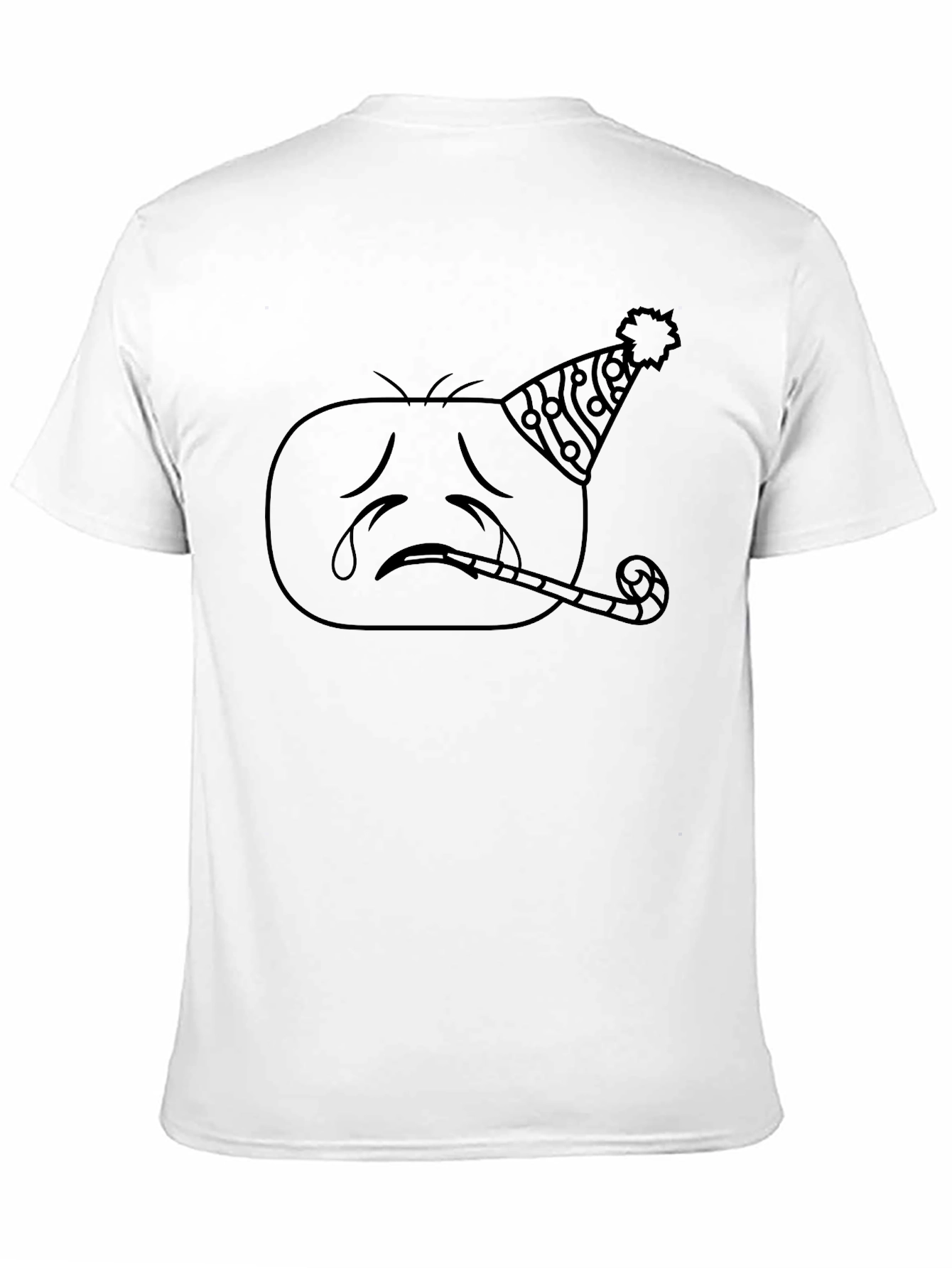 Sad Party Emoji T-Shirt - Black Graphic Tee