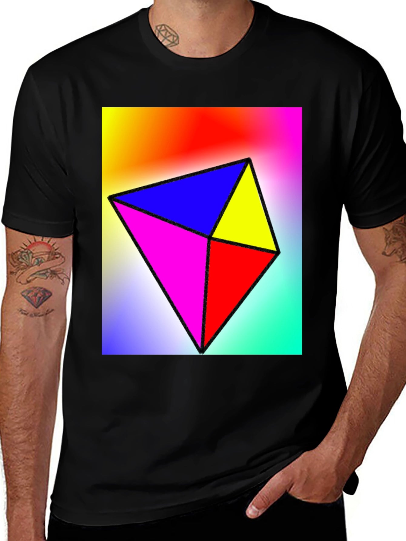 Geometric Color Block Tee