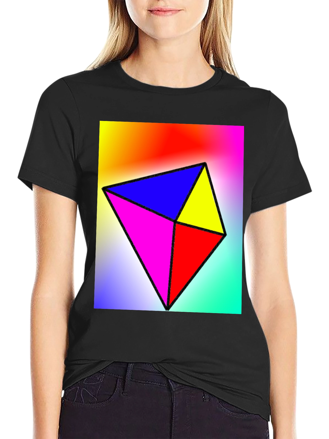Geometric Color Block Tee