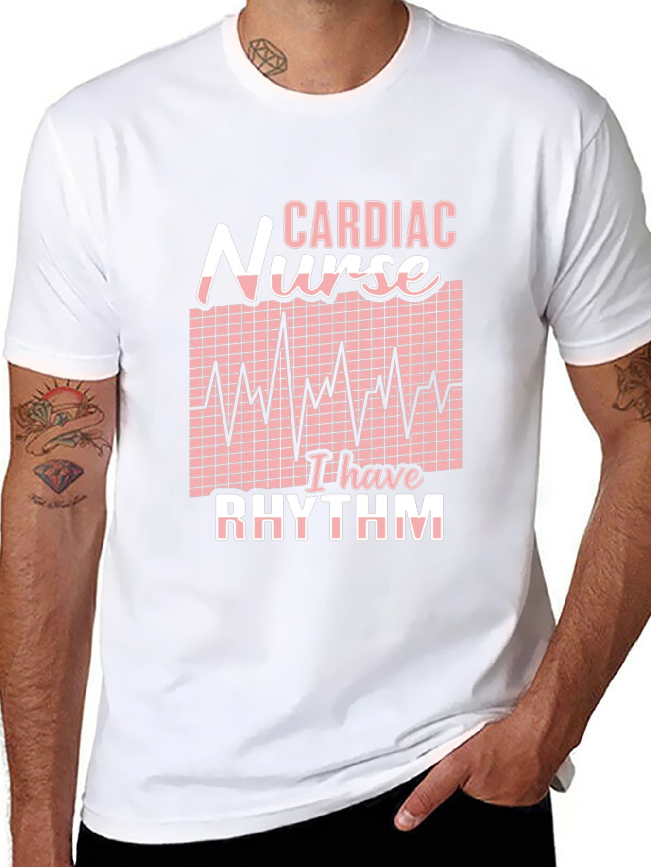 Cardiac Nurse Rhythm Black T-Shirt