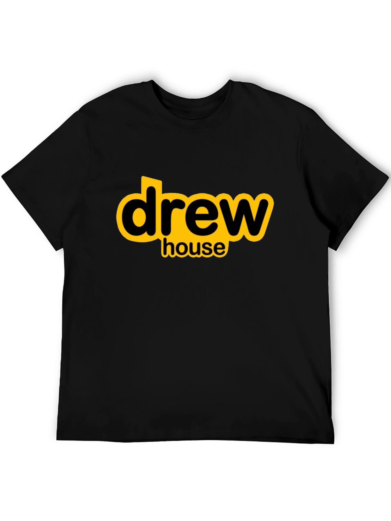 Drew House Black T-Shirt with Yellow Logo