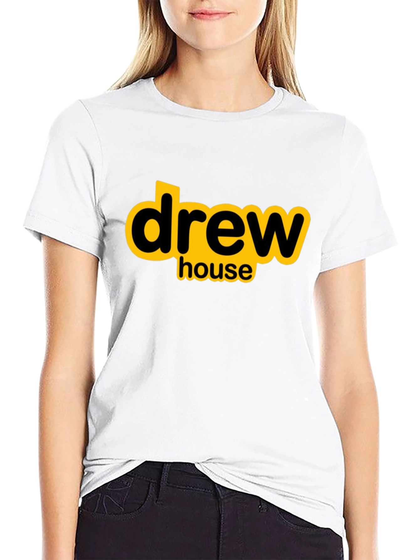Drew House Black T-Shirt with Yellow Logo