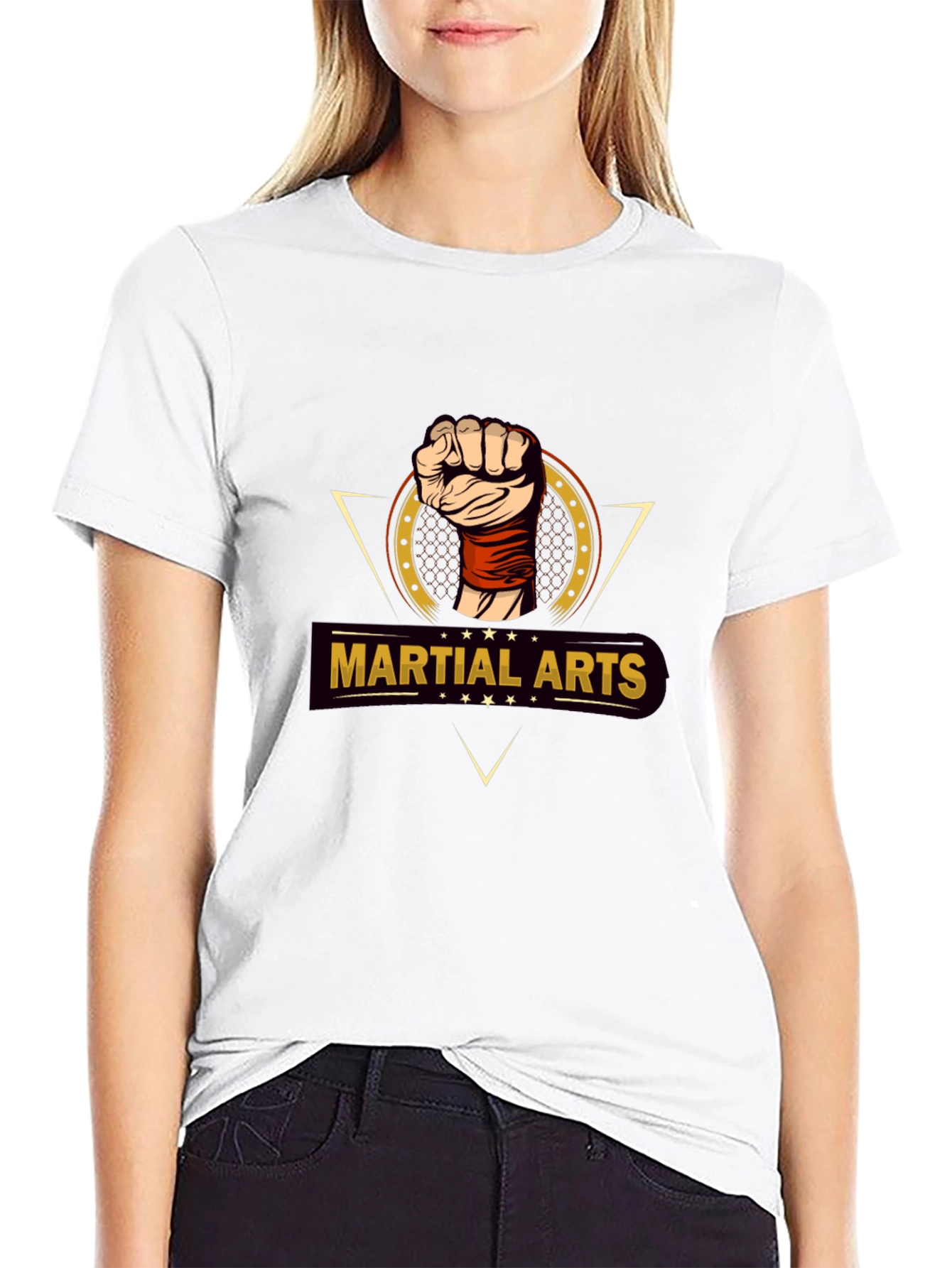 Martial Arts Fist Graphic T-Shirt - Black