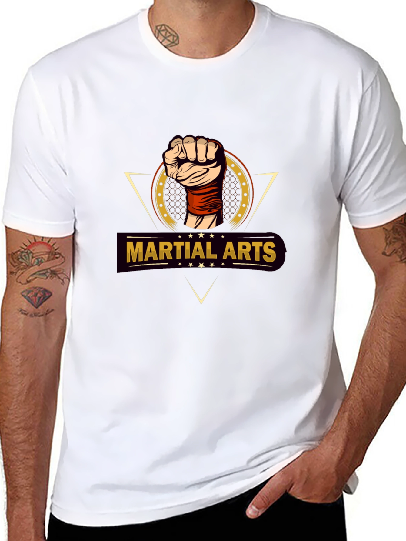 Martial Arts Fist Graphic T-Shirt - Black