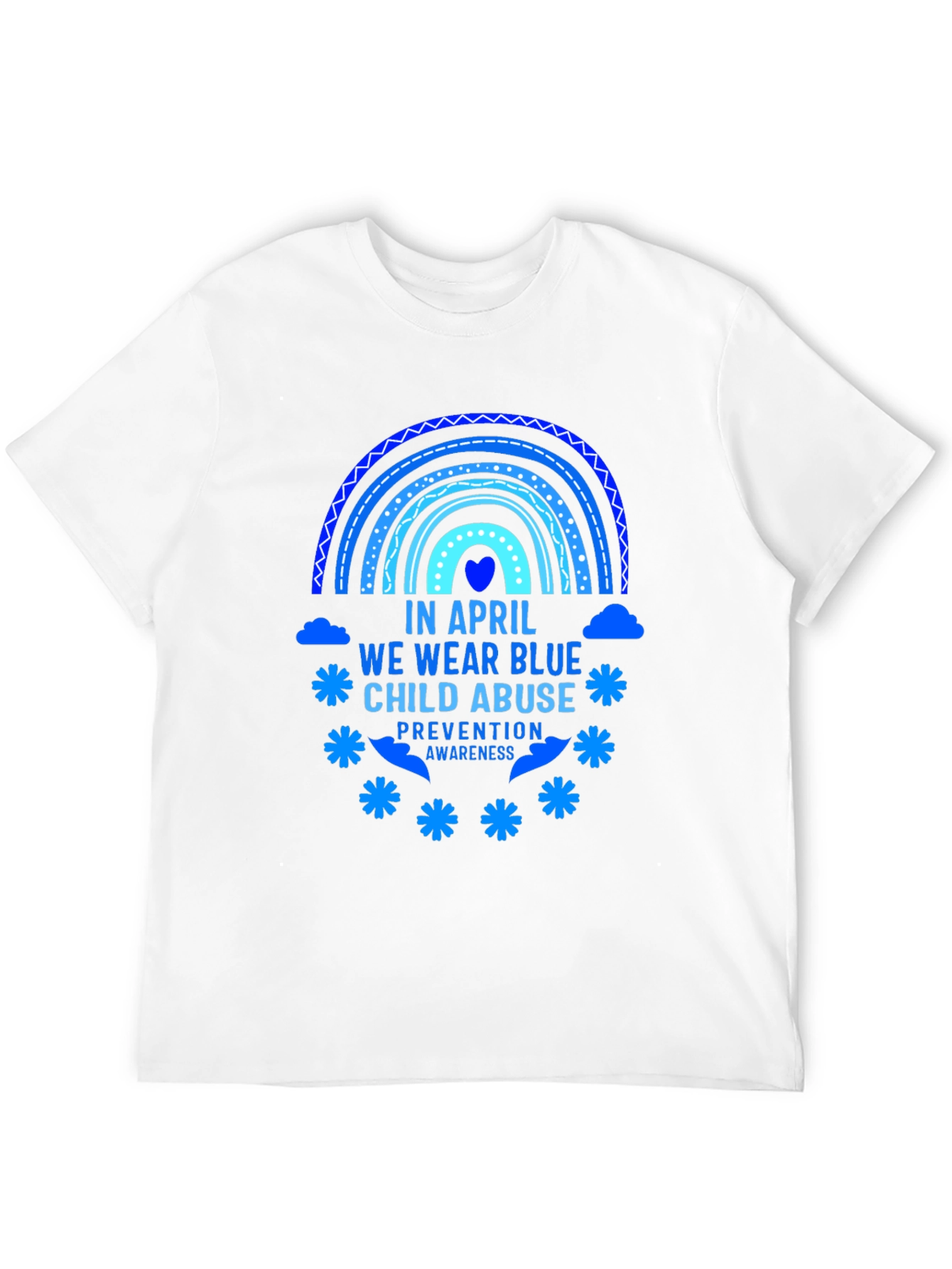 April Child Abuse Awareness Blue Rainbow T-Shirt