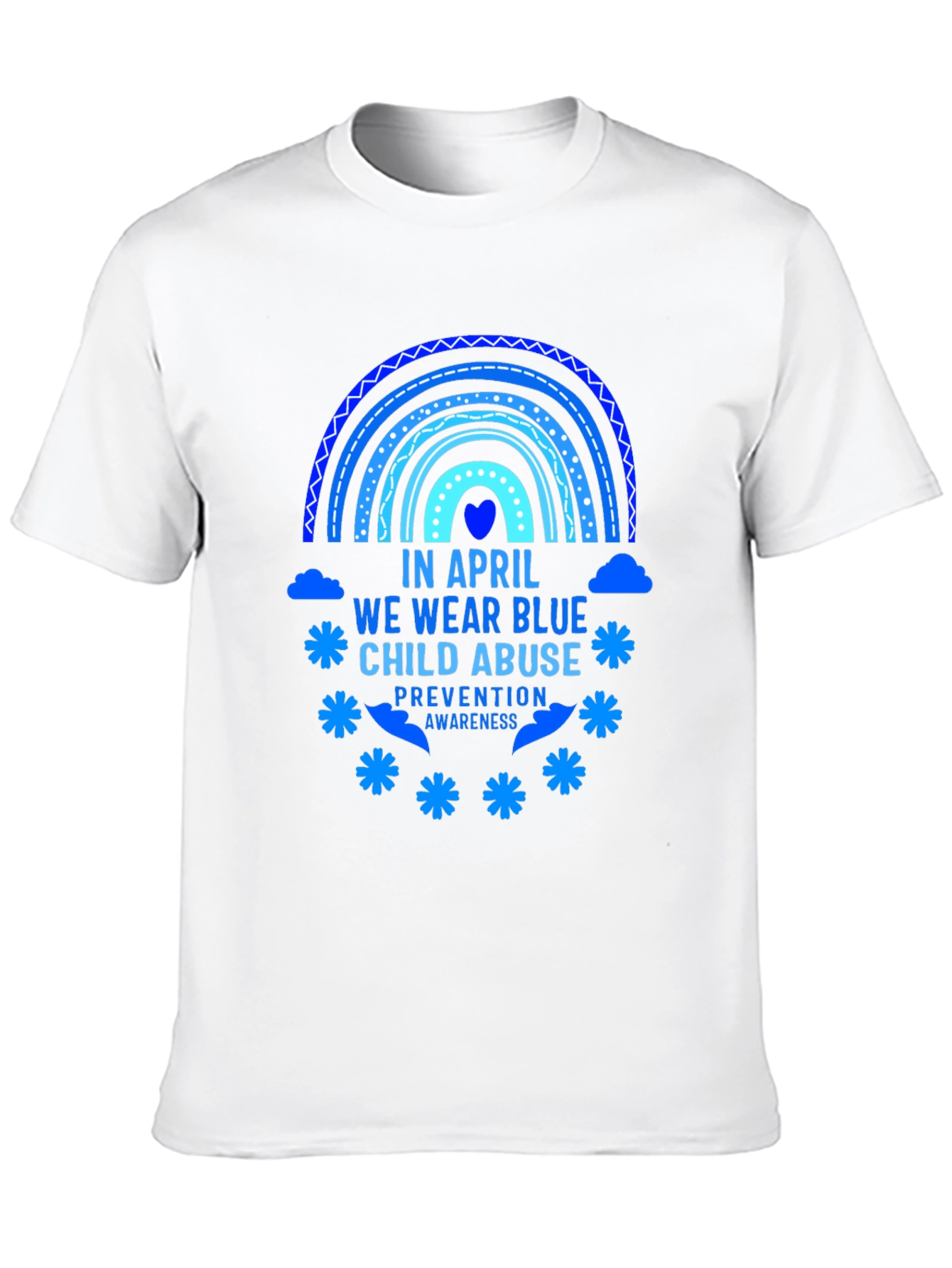 April Child Abuse Awareness Blue Rainbow T-Shirt