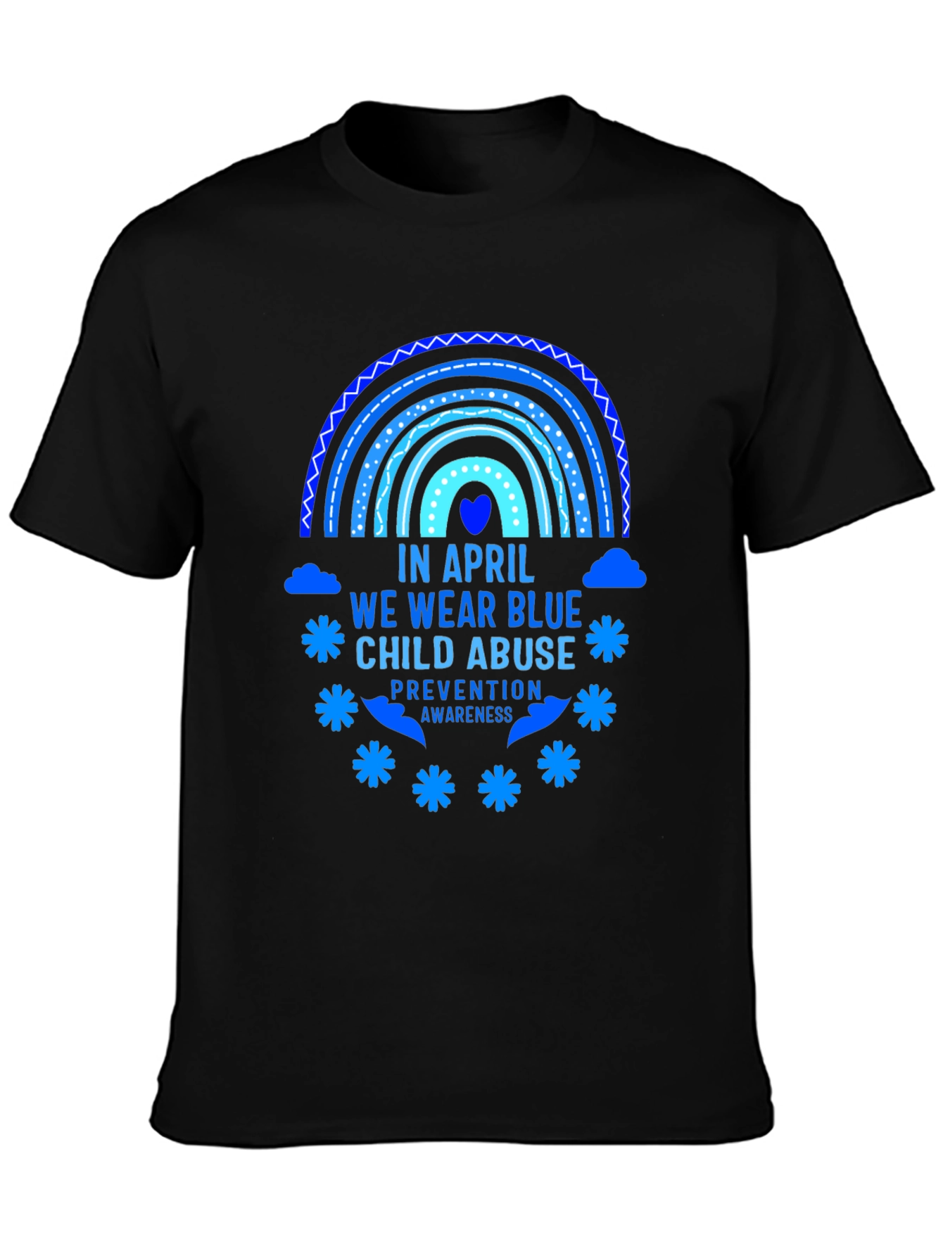 April Child Abuse Awareness Blue Rainbow T-Shirt