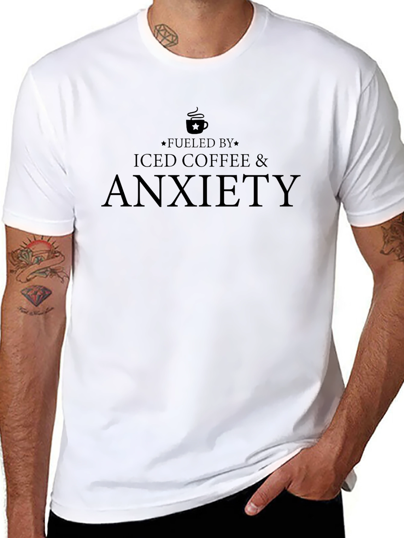 Fueled By Iced Coffee and Anxiety T-Shirt