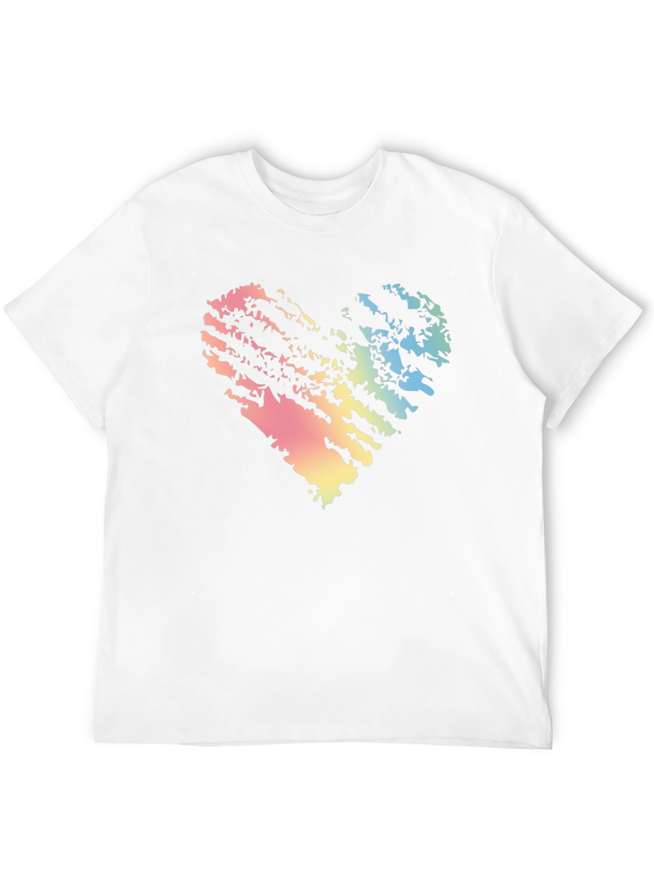 Rainbow Heart Grunge Black T-Shirt