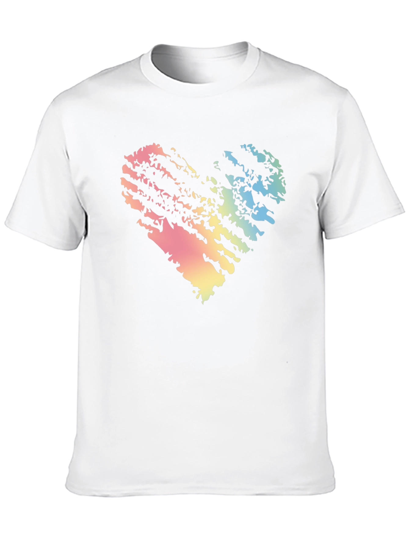 Rainbow Heart Grunge Black T-Shirt