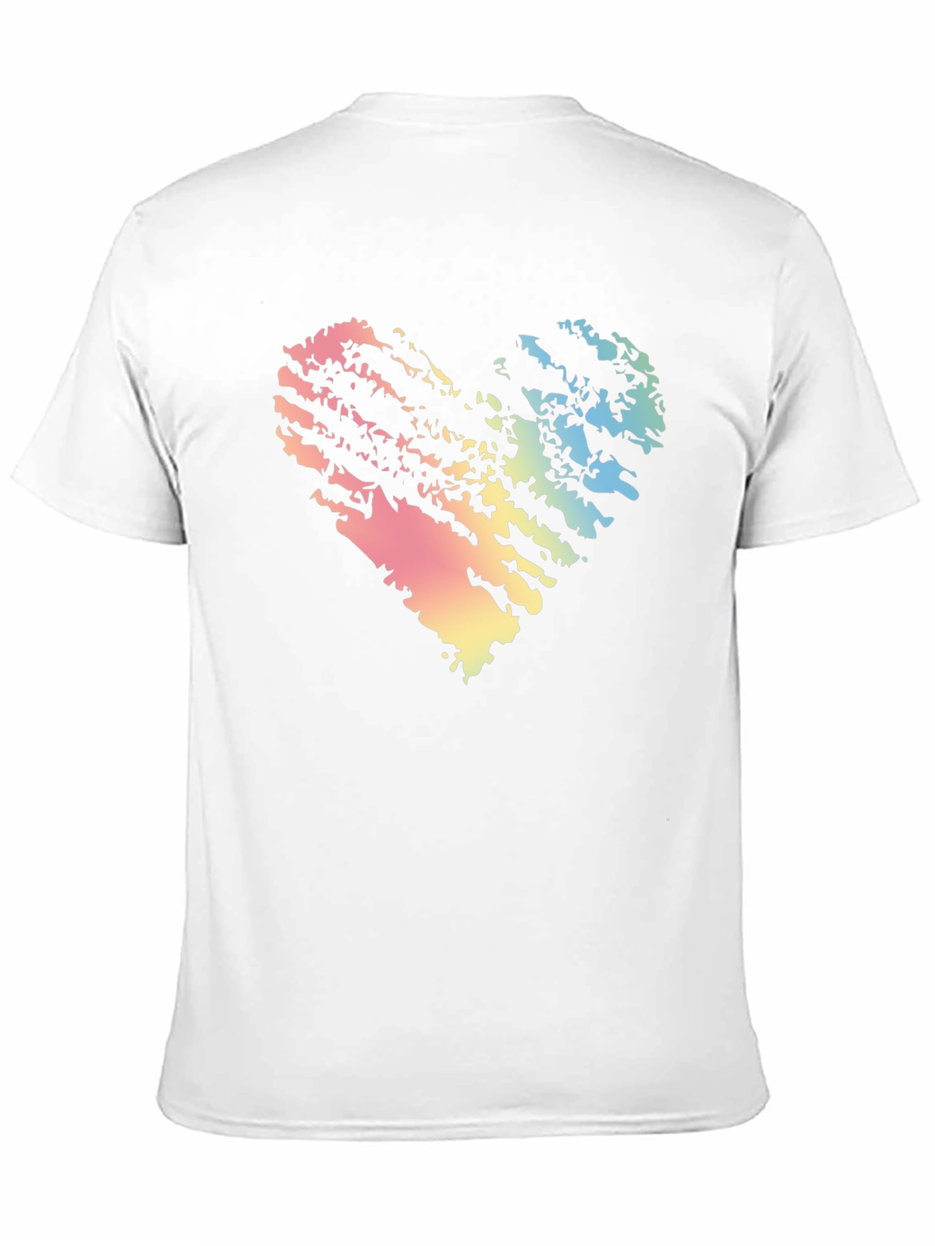 Rainbow Heart Grunge Black T-Shirt