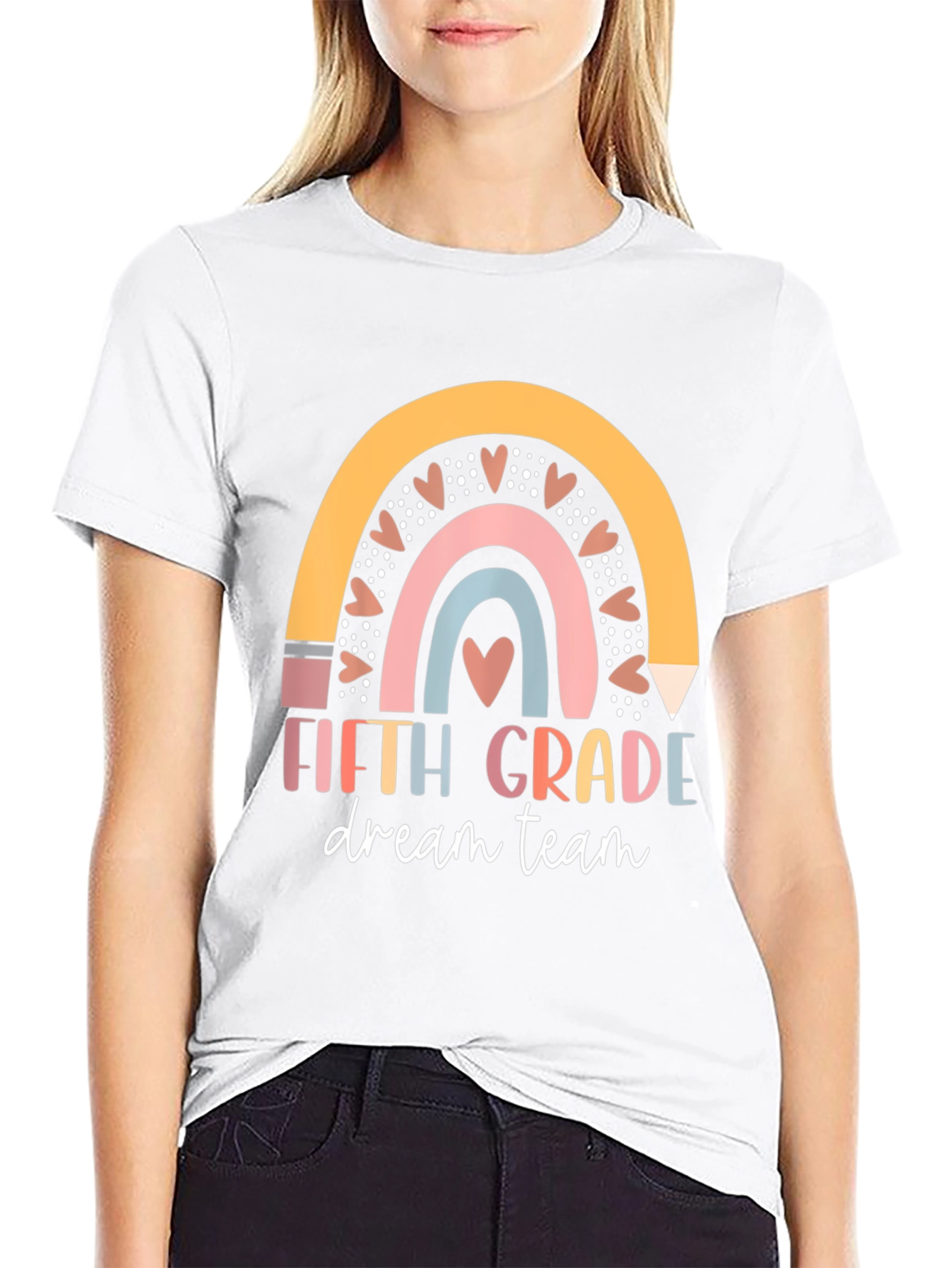 Fifth Grade Dream Team Teacher Rainbow Shirt