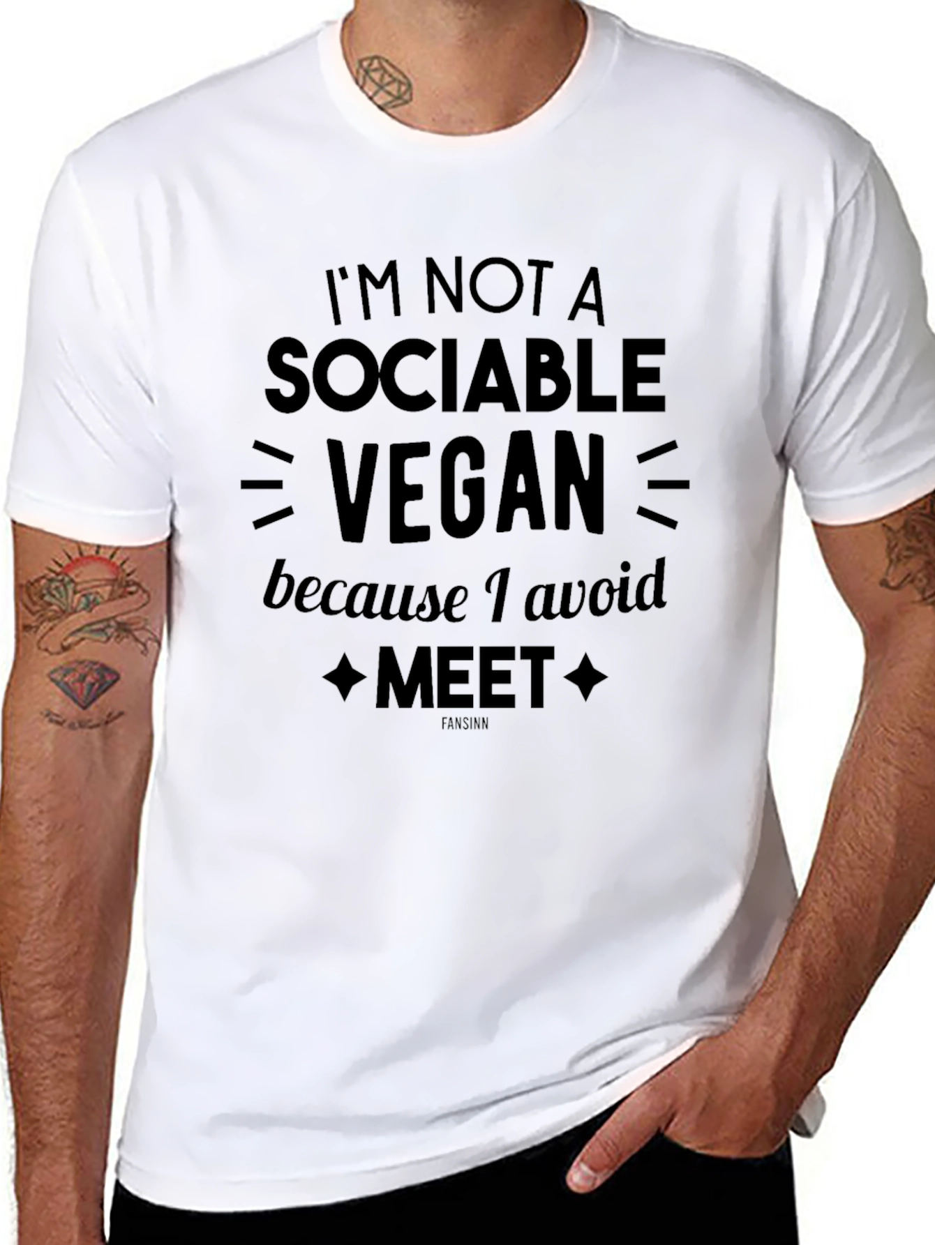 Sociable Vegan Avoid Meet Graphic Tee