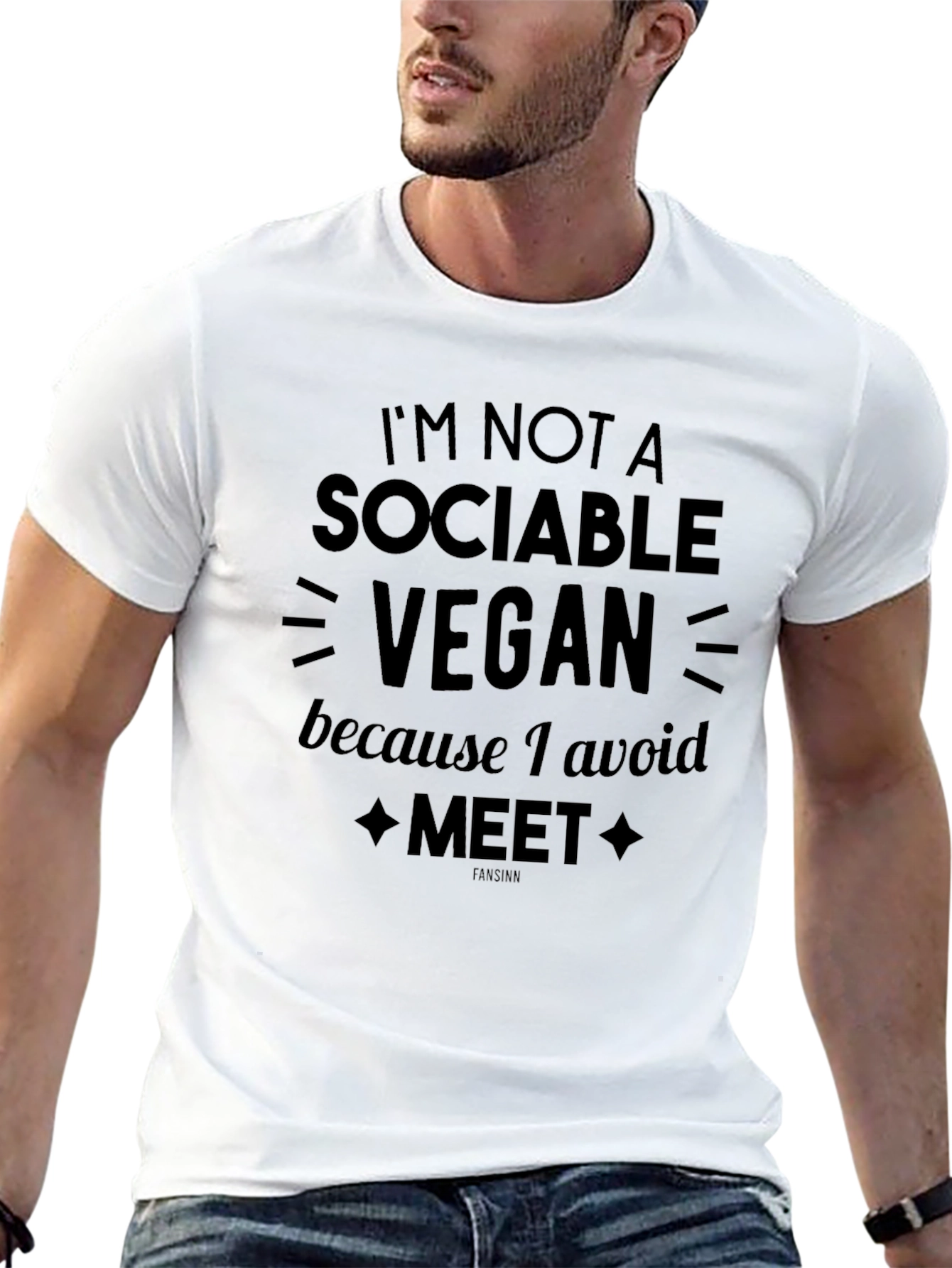 Sociable Vegan Avoid Meet Graphic Tee
