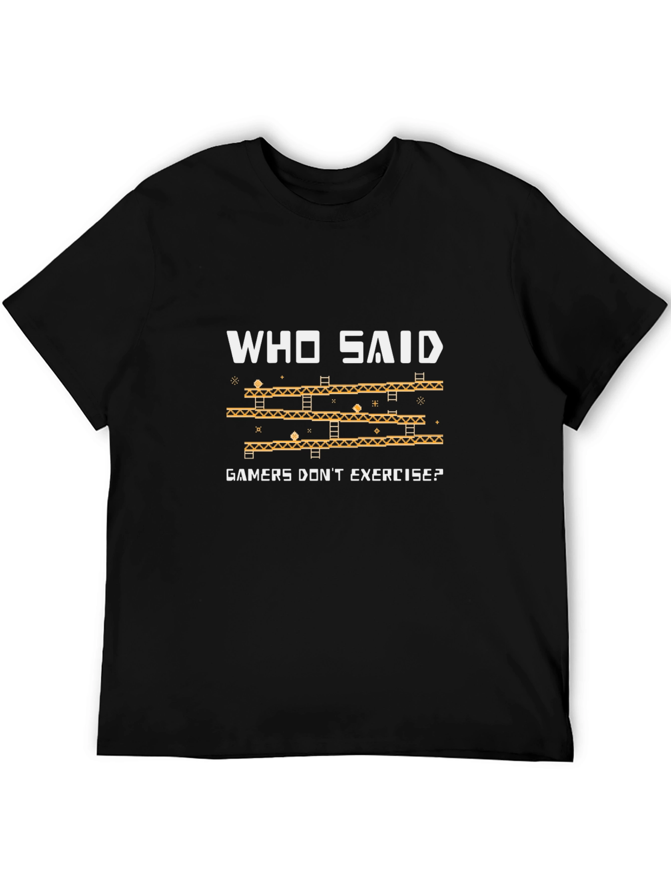 Gamers Exercise Graphic T-Shirt - Black